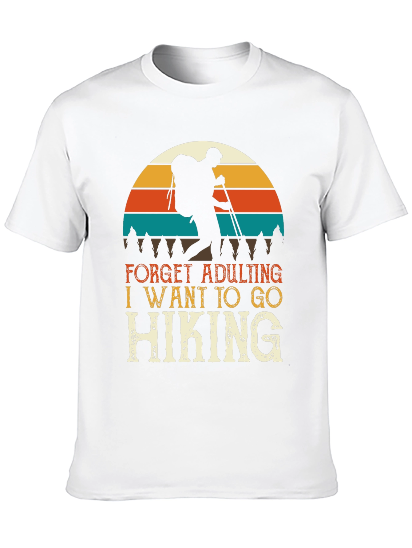Black Hiking Adventure Tee: Forget Adulting, Go Hiking T-Shirt view 10