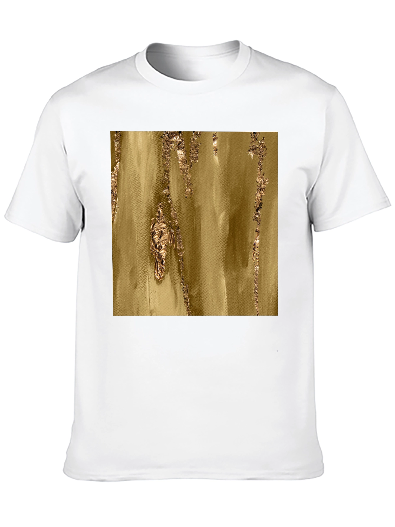 Black Abstract Gold Foil Print Black T-Shirt view 10