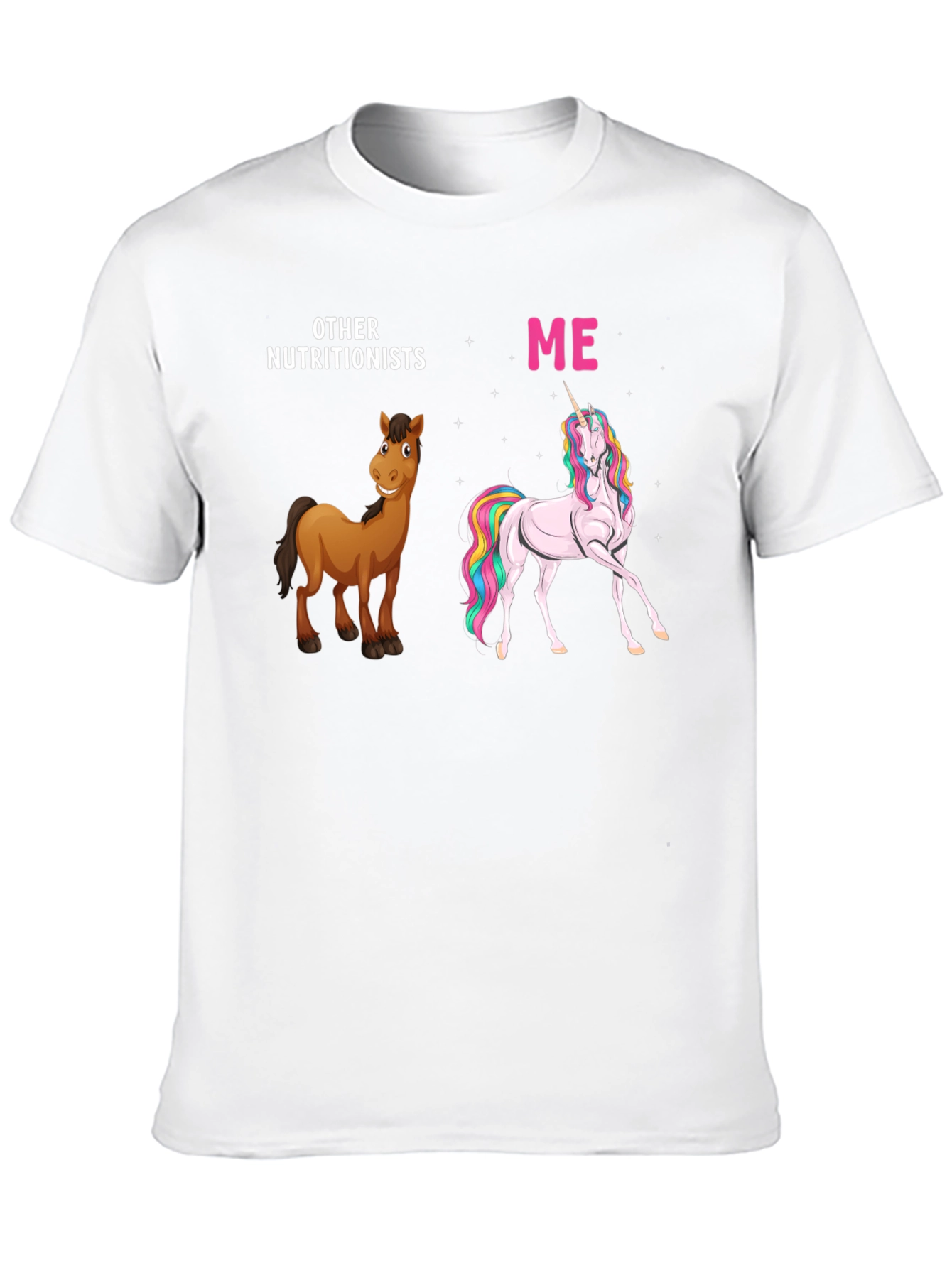 Black Nutritionist Horse & Unicorn T-Shirt view 10