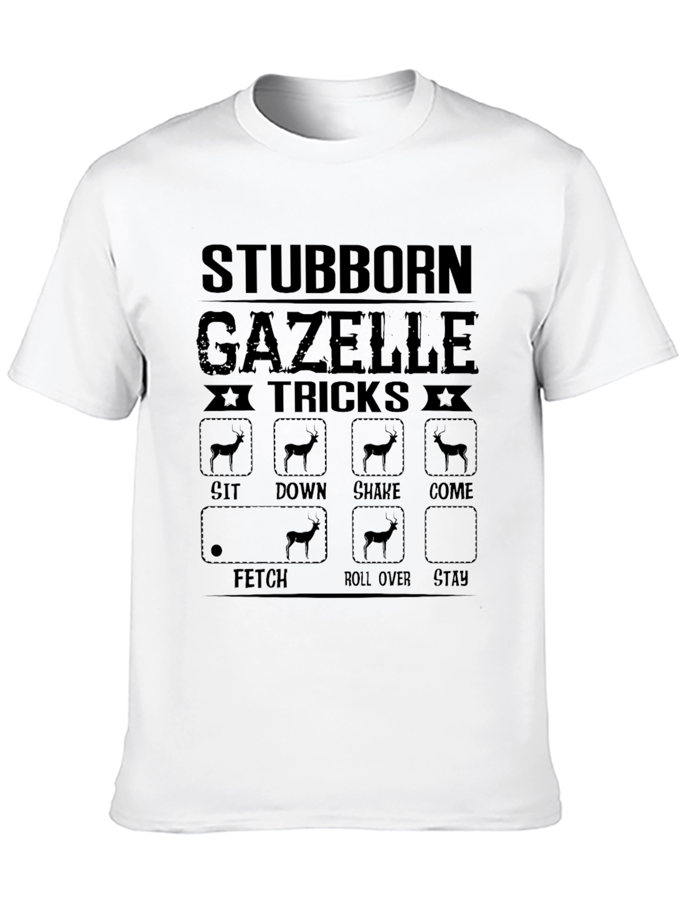 Black Stubborn Gazelle Tricks Graphic T-Shirt view 10