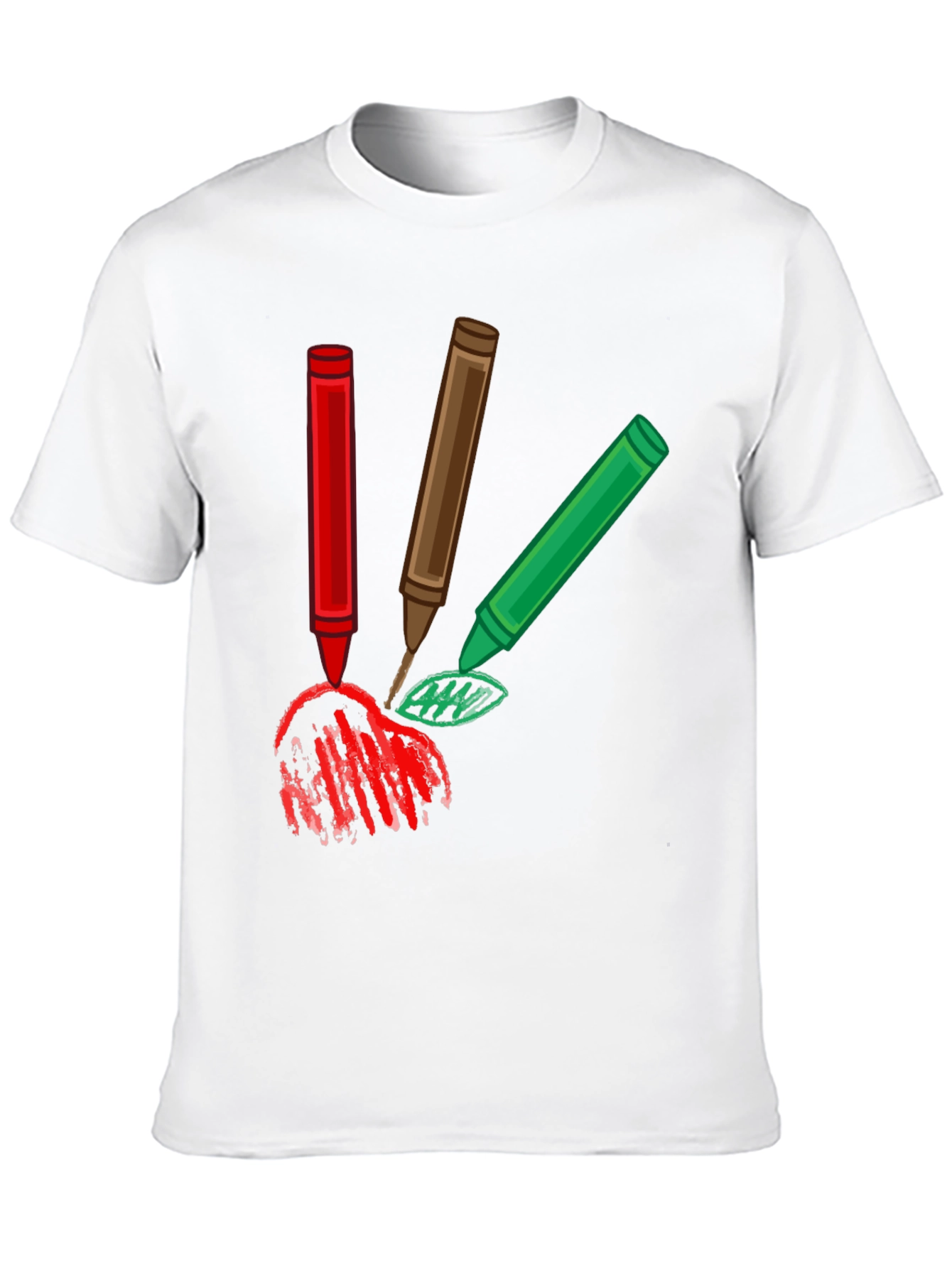 Black Crayon Scribble Graphic Tee - Black Cotton T-Shirt view 10