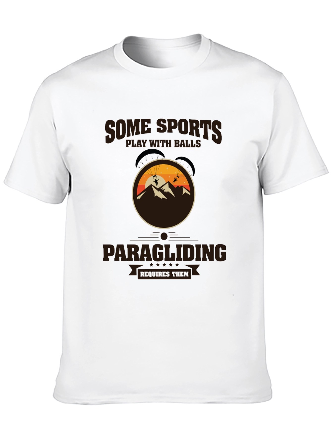 Black Paragliding T-Shirt: Some Sports Require Balls view 10