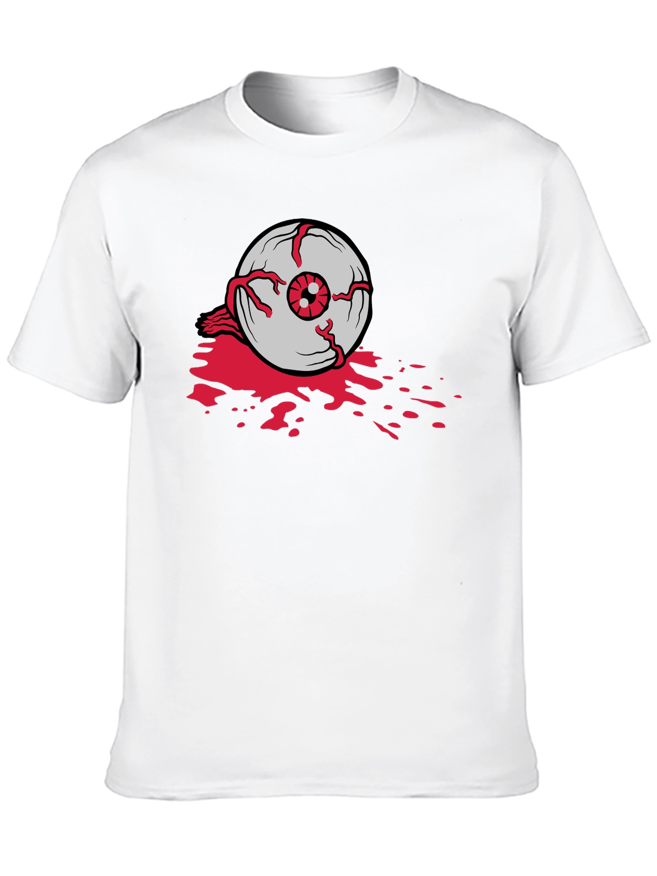 Black Bloody Eyeball Graphic Tee - Black Cotton Casual Shirt view 10