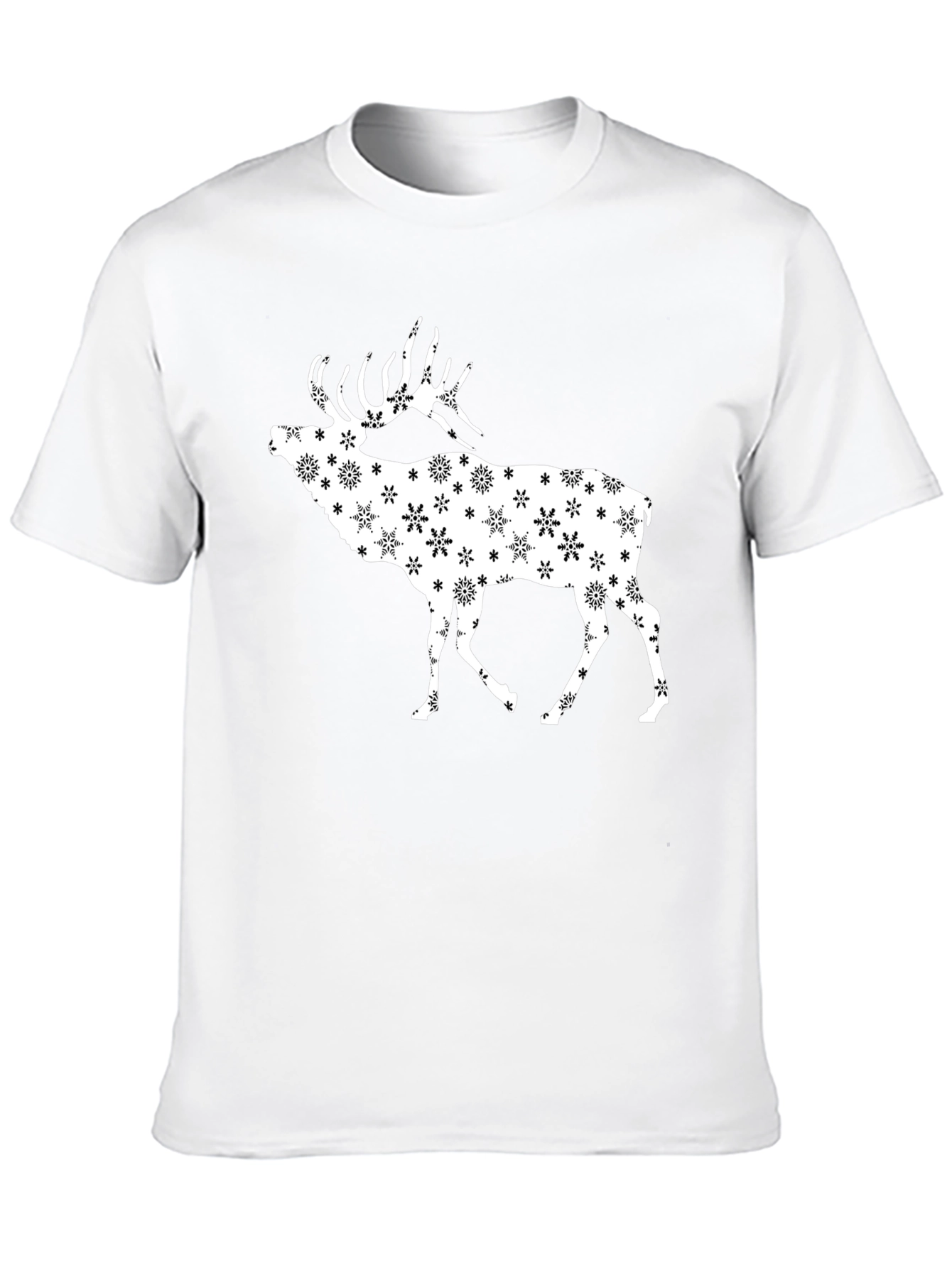 Black Snowflake Stag Graphic Tee - Black view 10