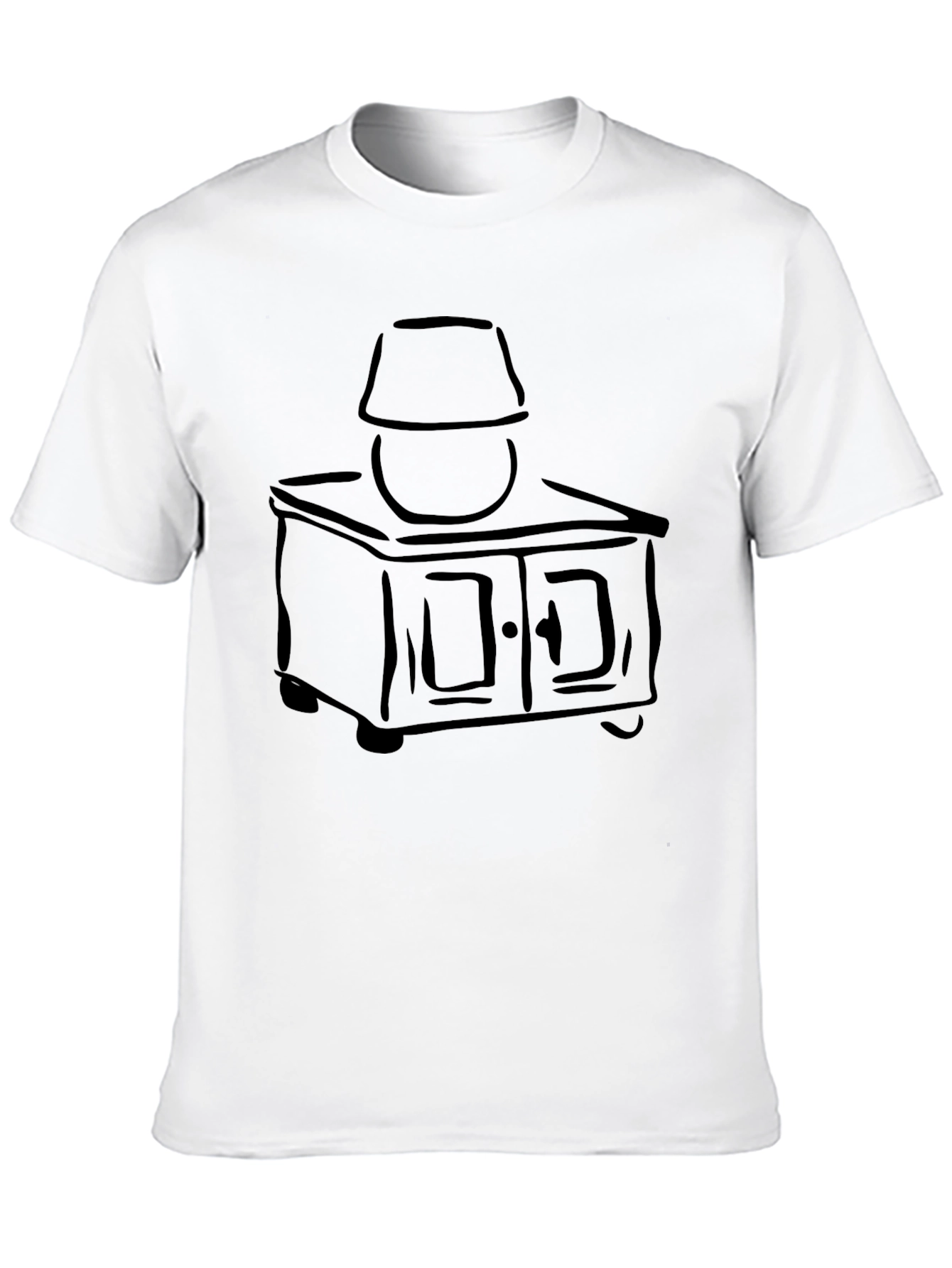 Black Nightstand Lamp Graphic Tee - Black Cotton Blend view 10