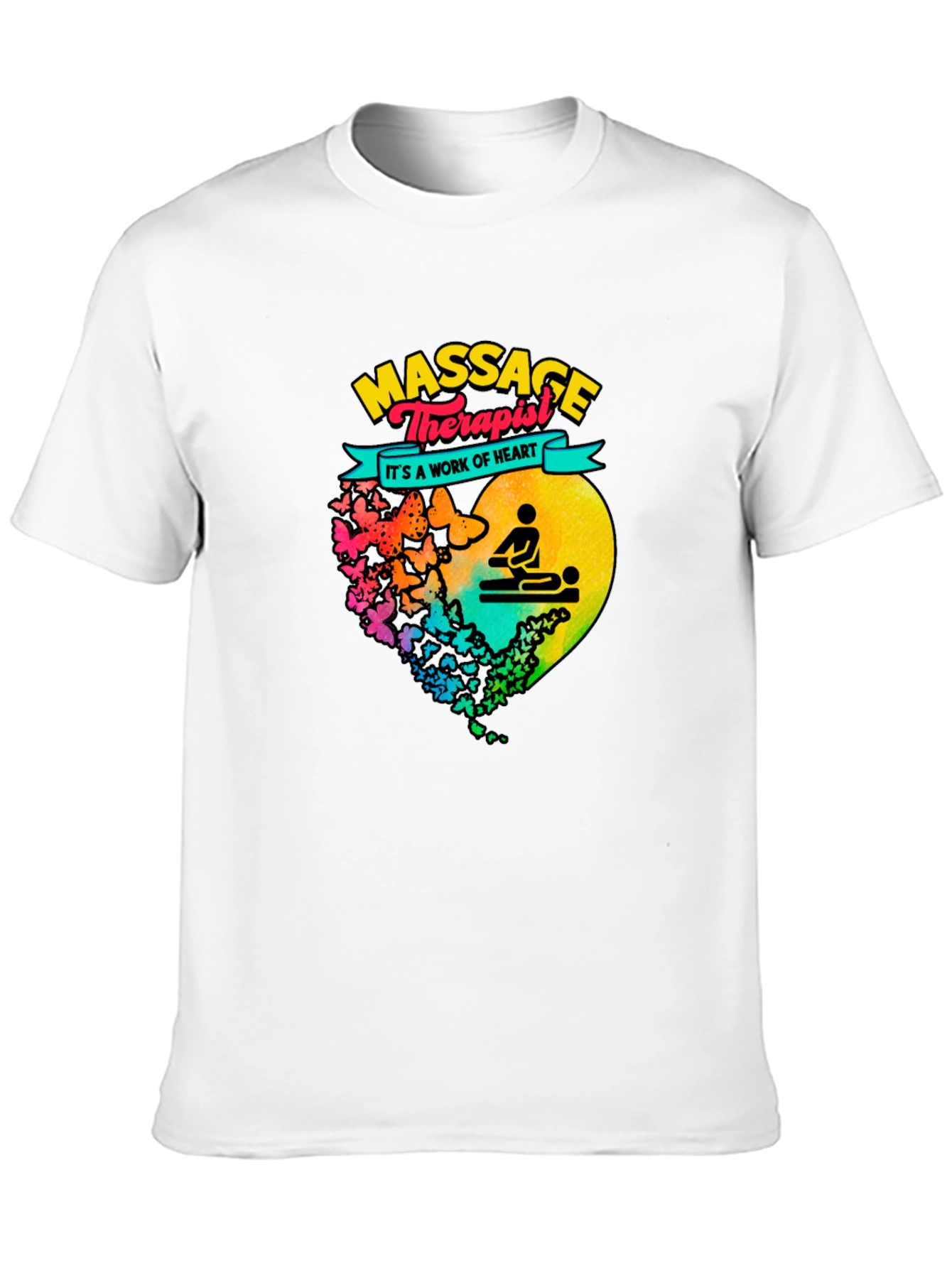 Black Massage Therapist Heart Graphic T-Shirt view 10