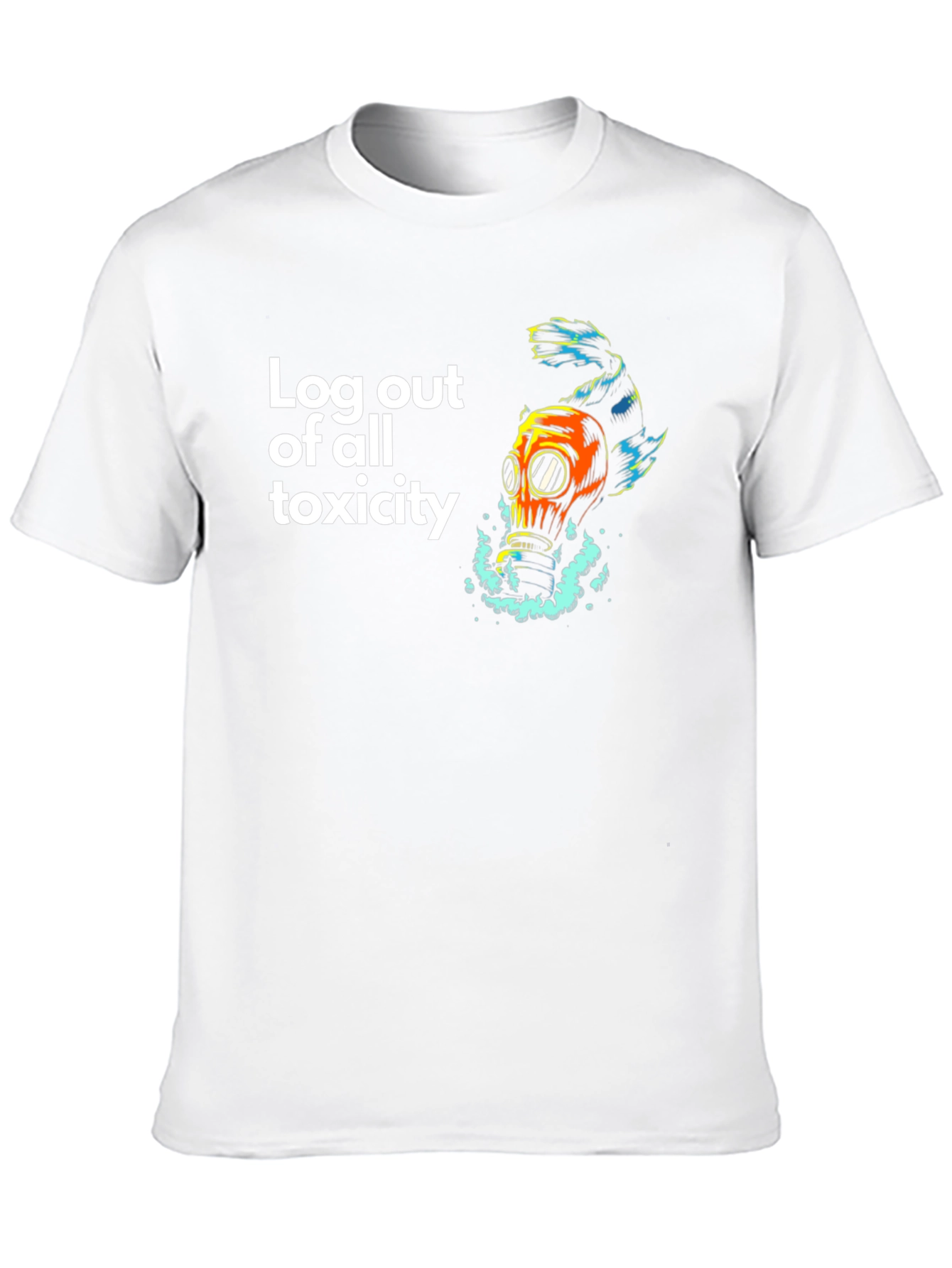 Black Toxic Escape T-Shirt - Gas Mask Fish Design view 10