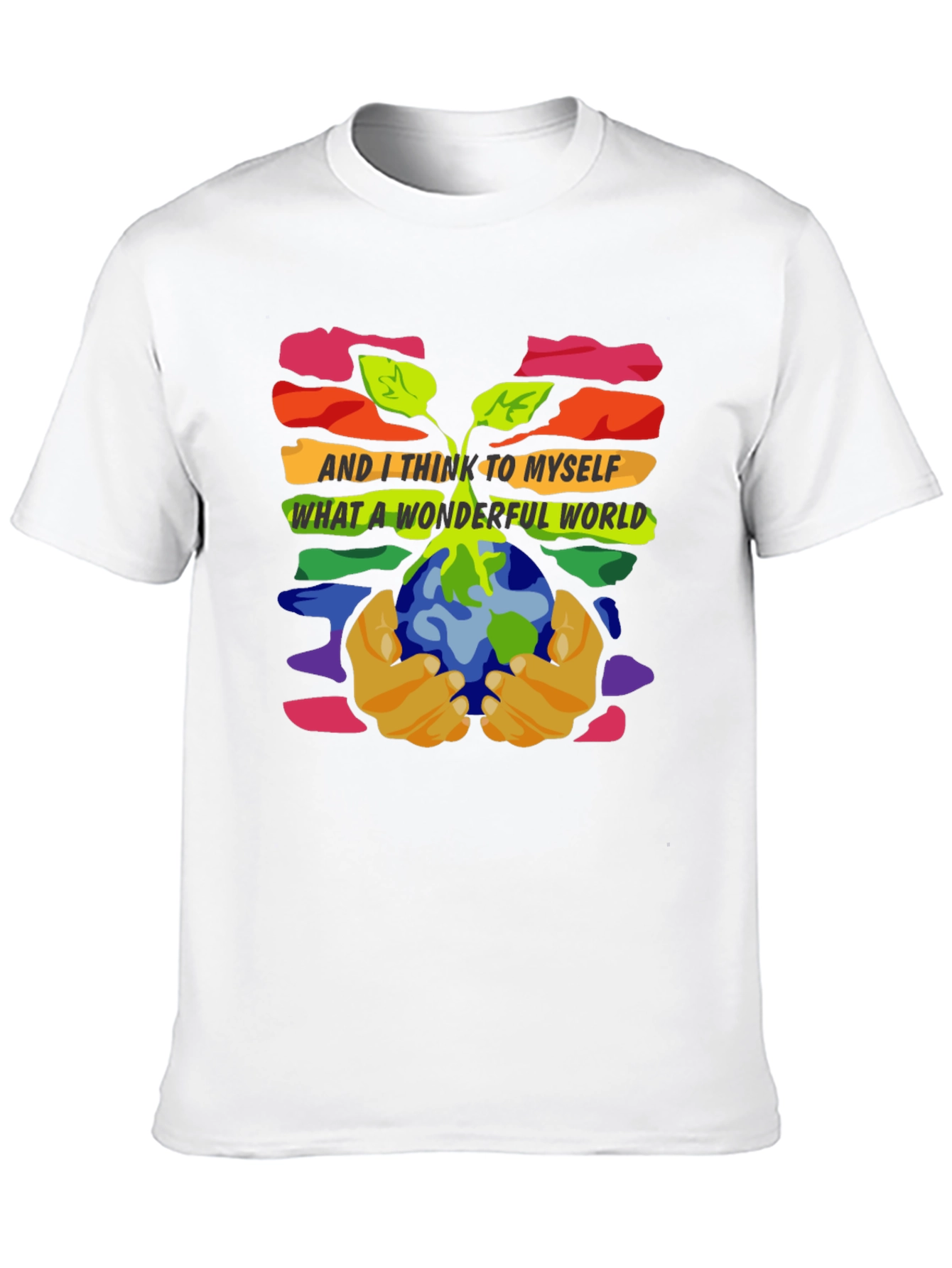 Black Wonderful World Graphic Tee - Unisex Black T-Shirt view 10