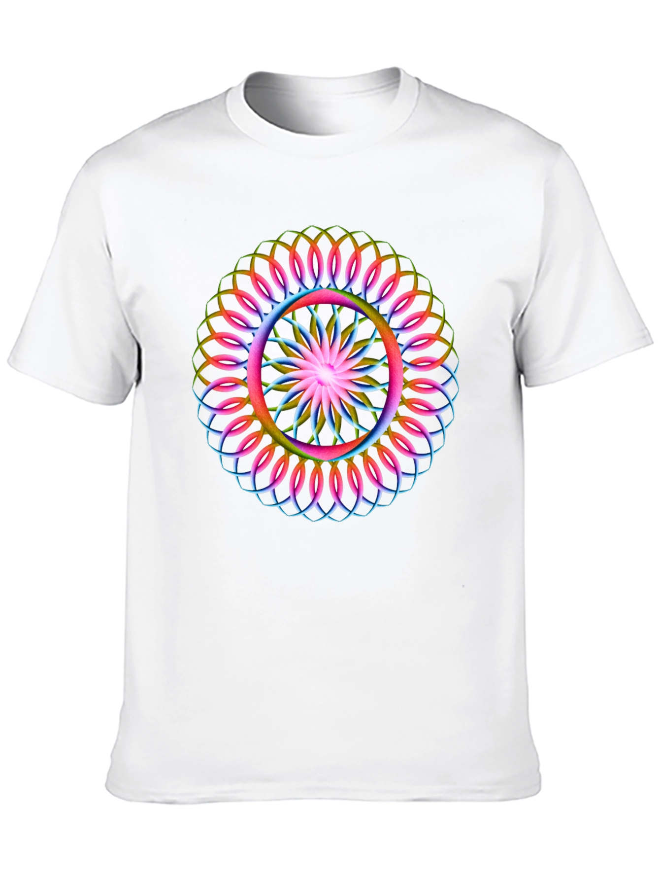 Black Psychedelic Mandala Graphic Black T-Shirt view 10