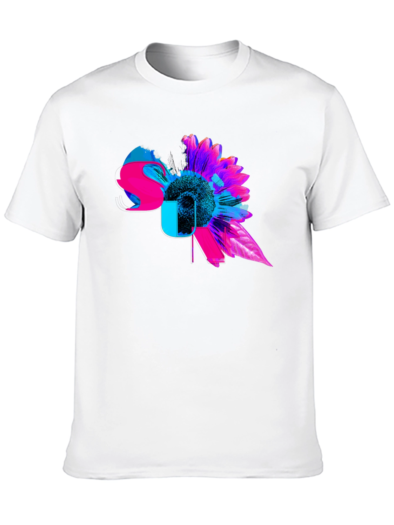 Black Vibrant Floral Graphic Tee - Modern Sunflower Design view 10