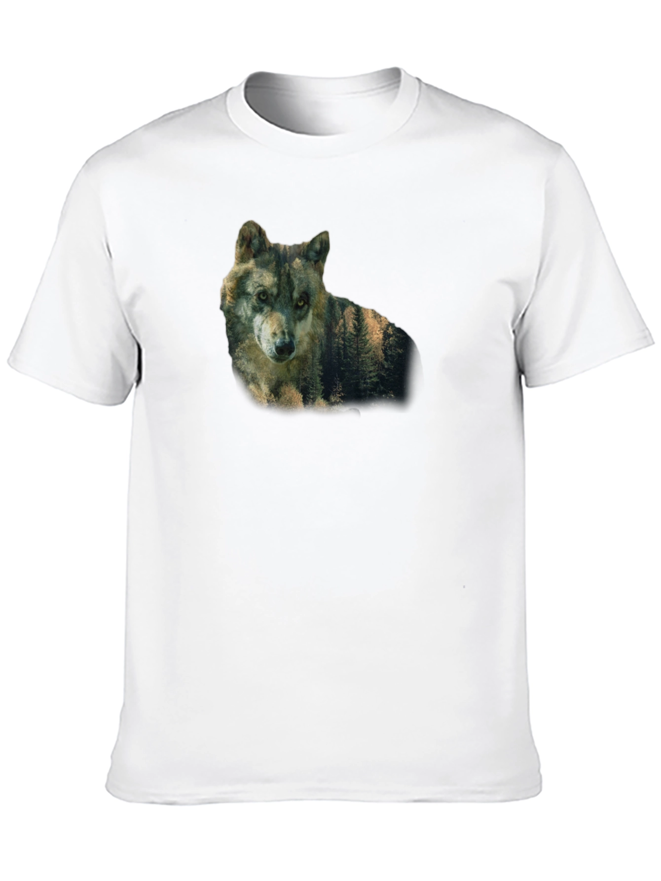Black Wolf Nature Graphic Print Black T-Shirt view 10