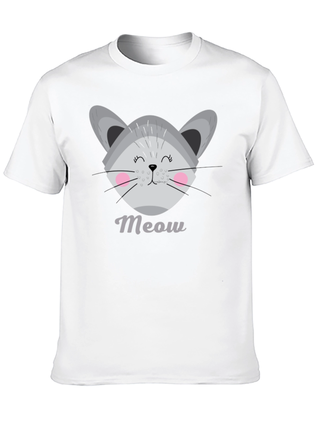 Black Cute Meow Cat Graphic T-Shirt view 10
