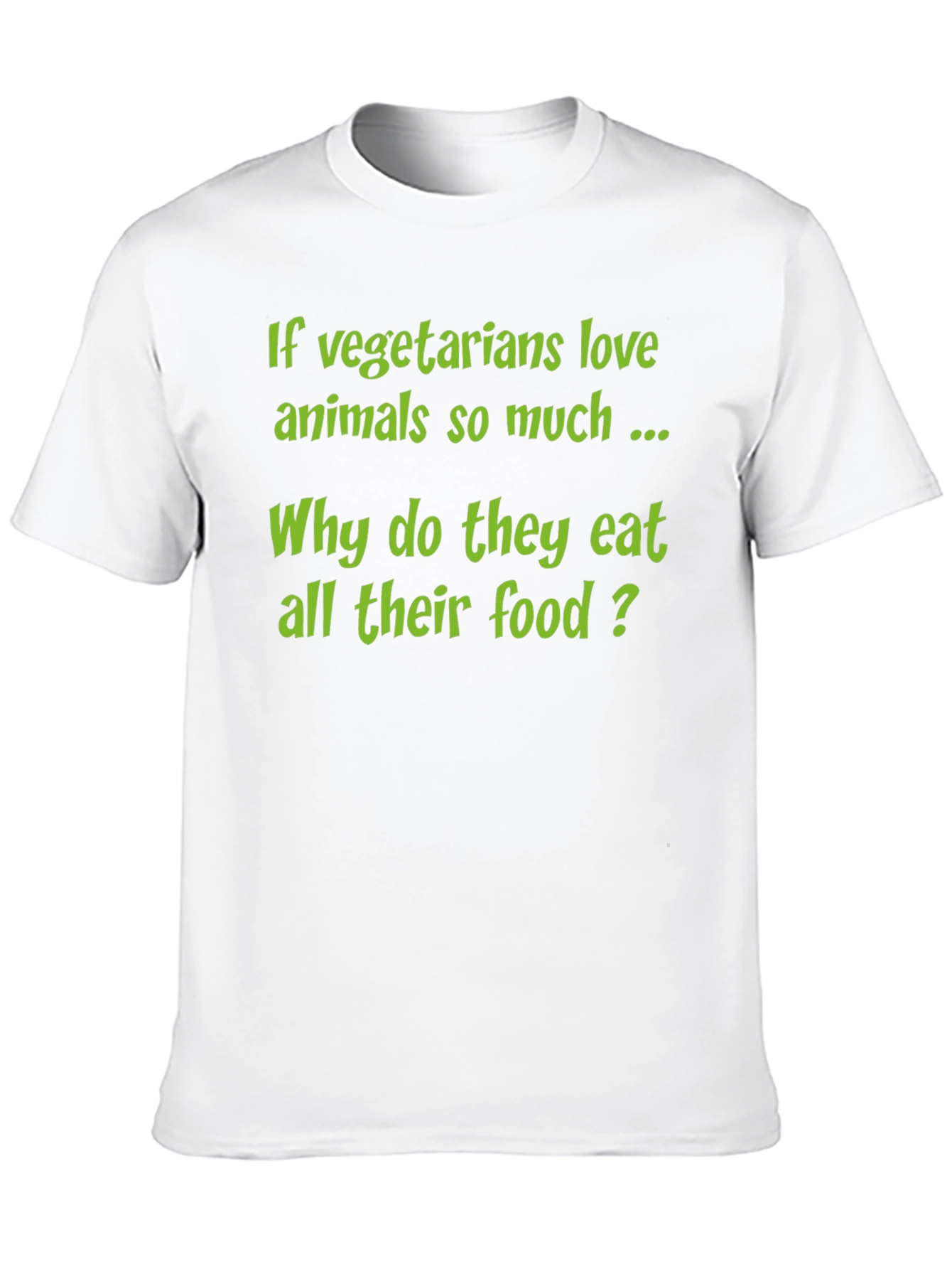Black Funny Vegetarian T-Shirt - 'Why Eat All Their Food?' view 10
