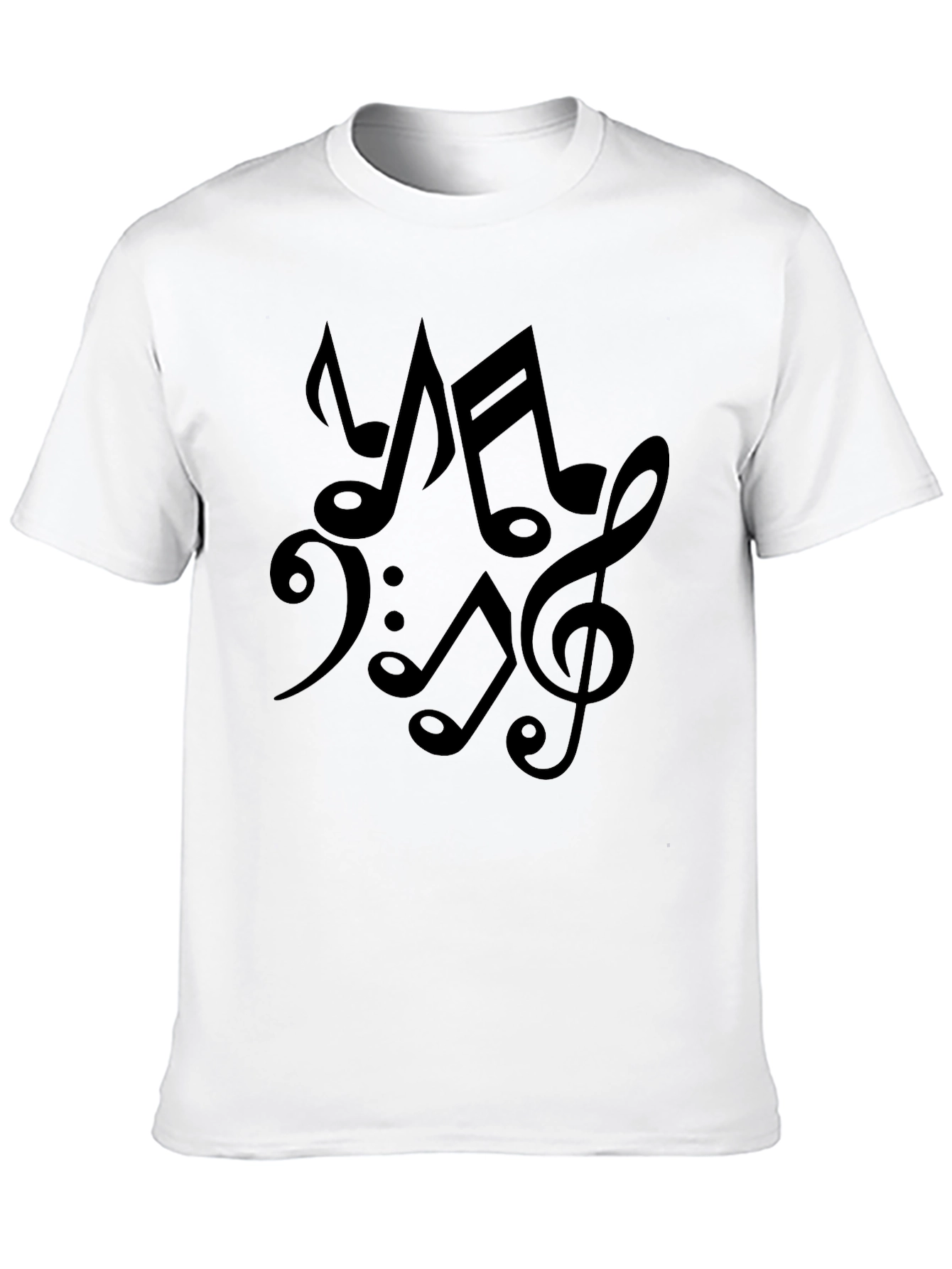 Black Music Notes Graphic Black T-Shirt view 10