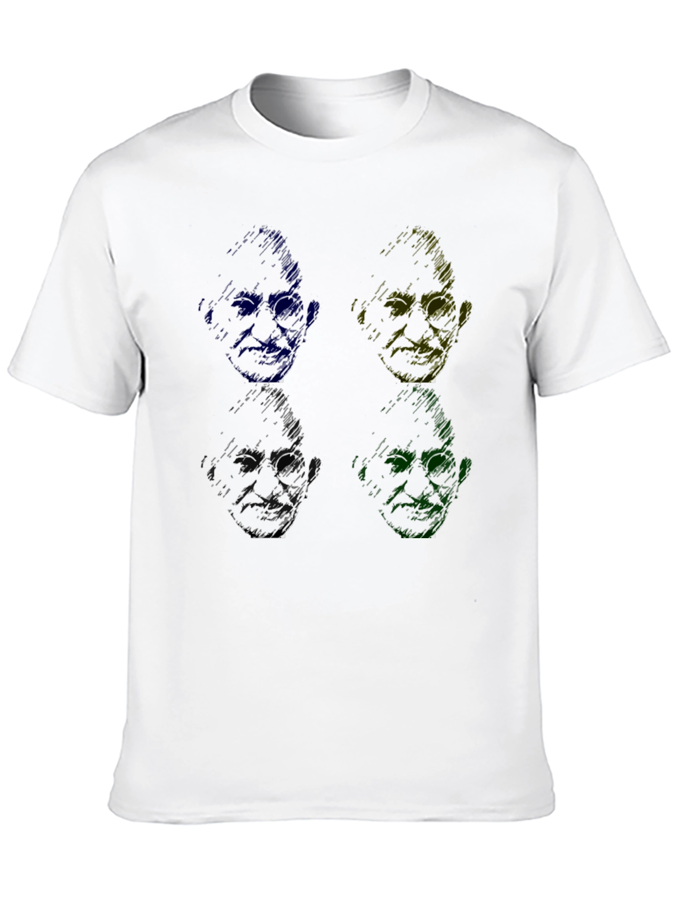 Black Pop Art Gandhi T-Shirt - Unique Scribble Design view 10