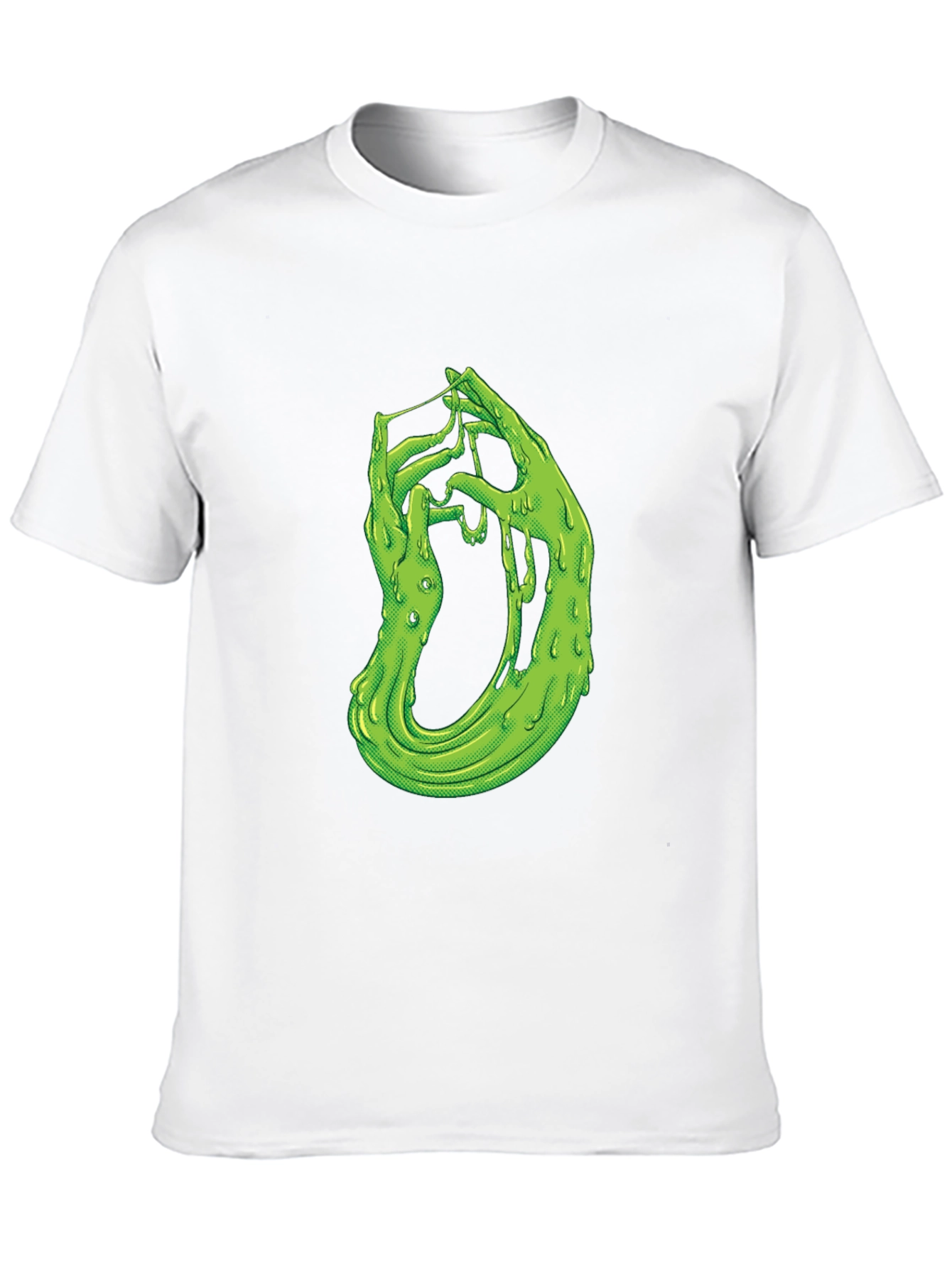 Black Gooey Green Hand Graphic Black T-Shirt view 10