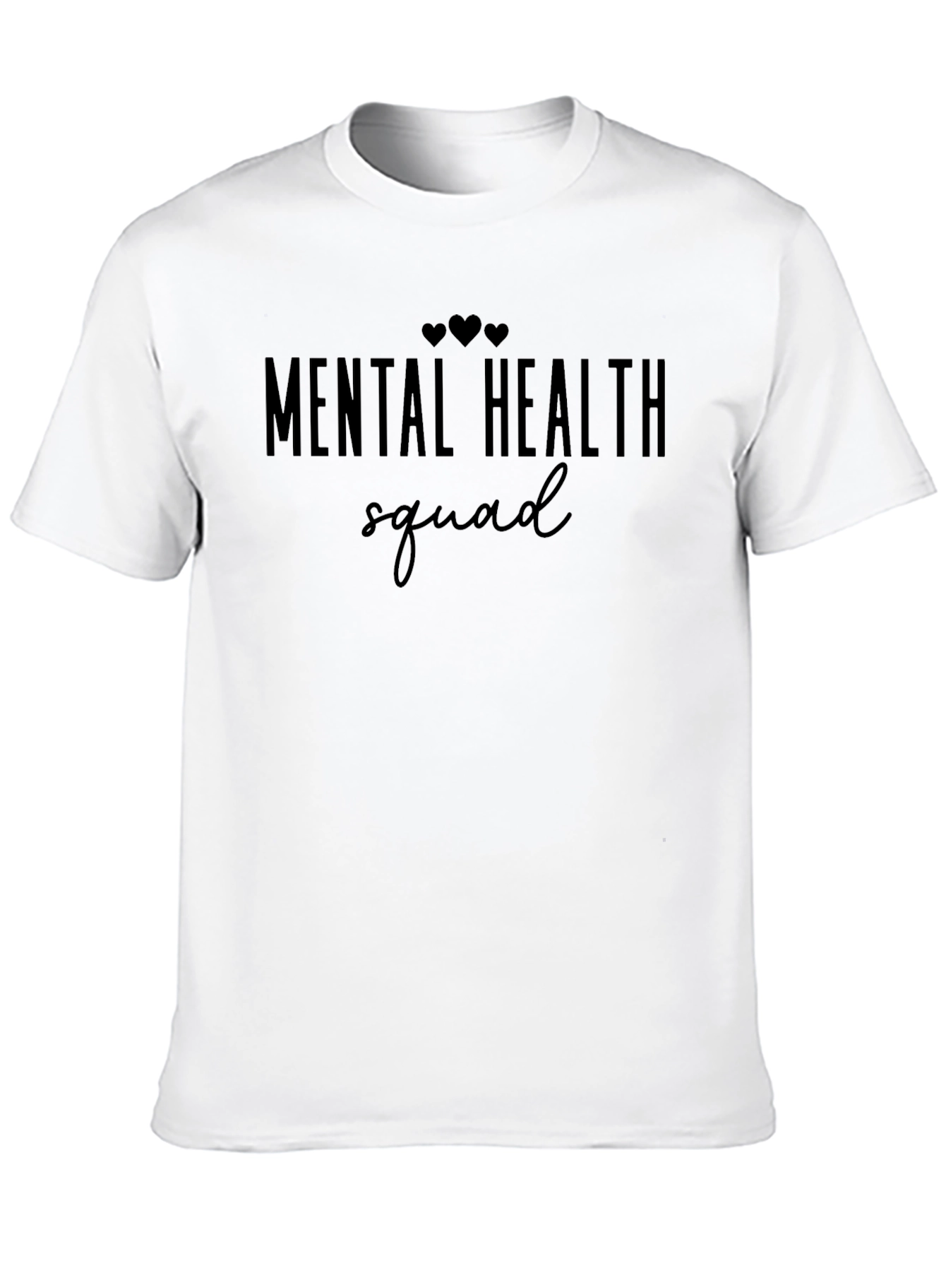 Black Mental Health Squad Graphic Tee - Black Crew Neck view 10