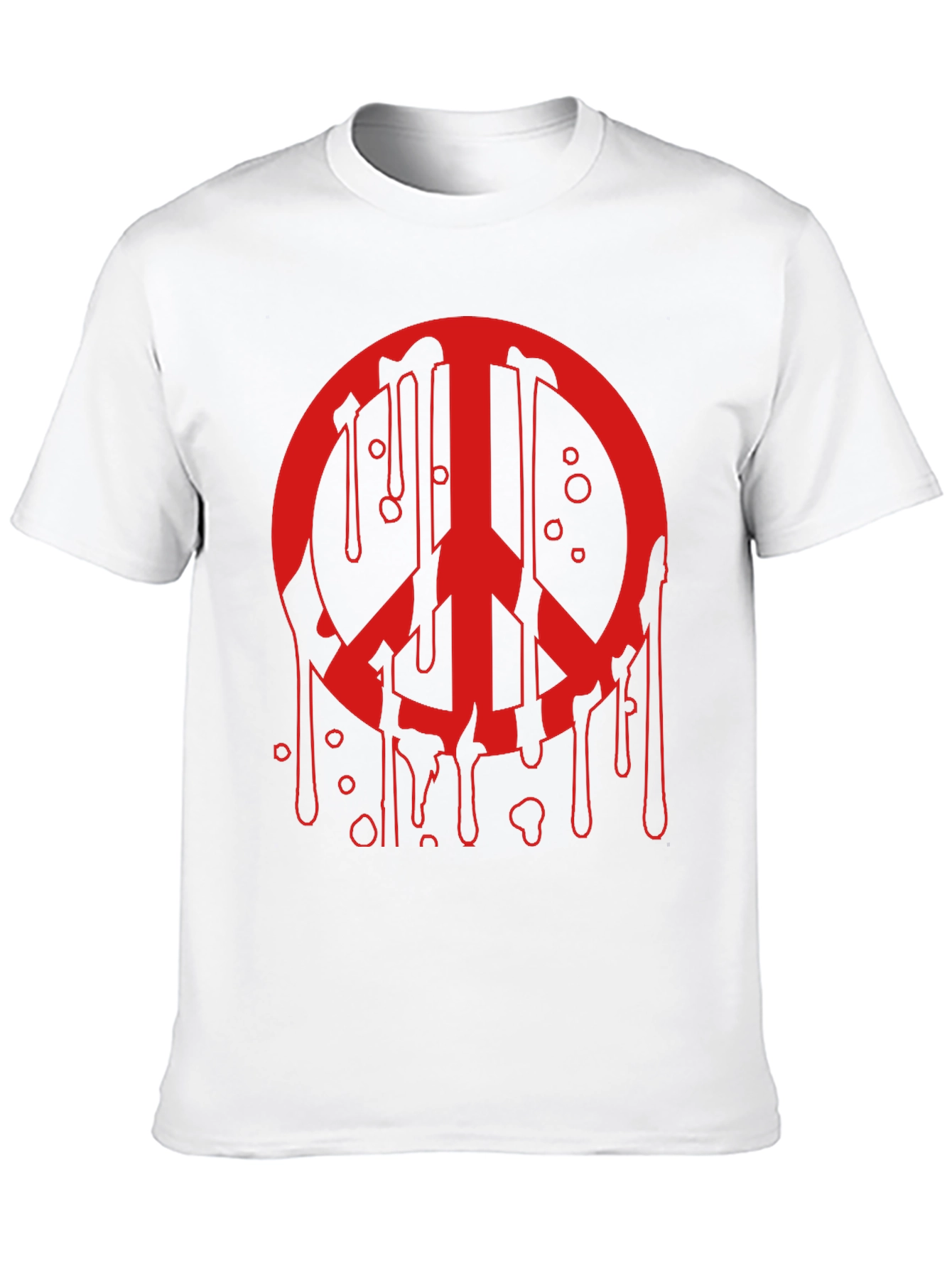 Black Peace Sign Drip Graphic Tee - Black view 10