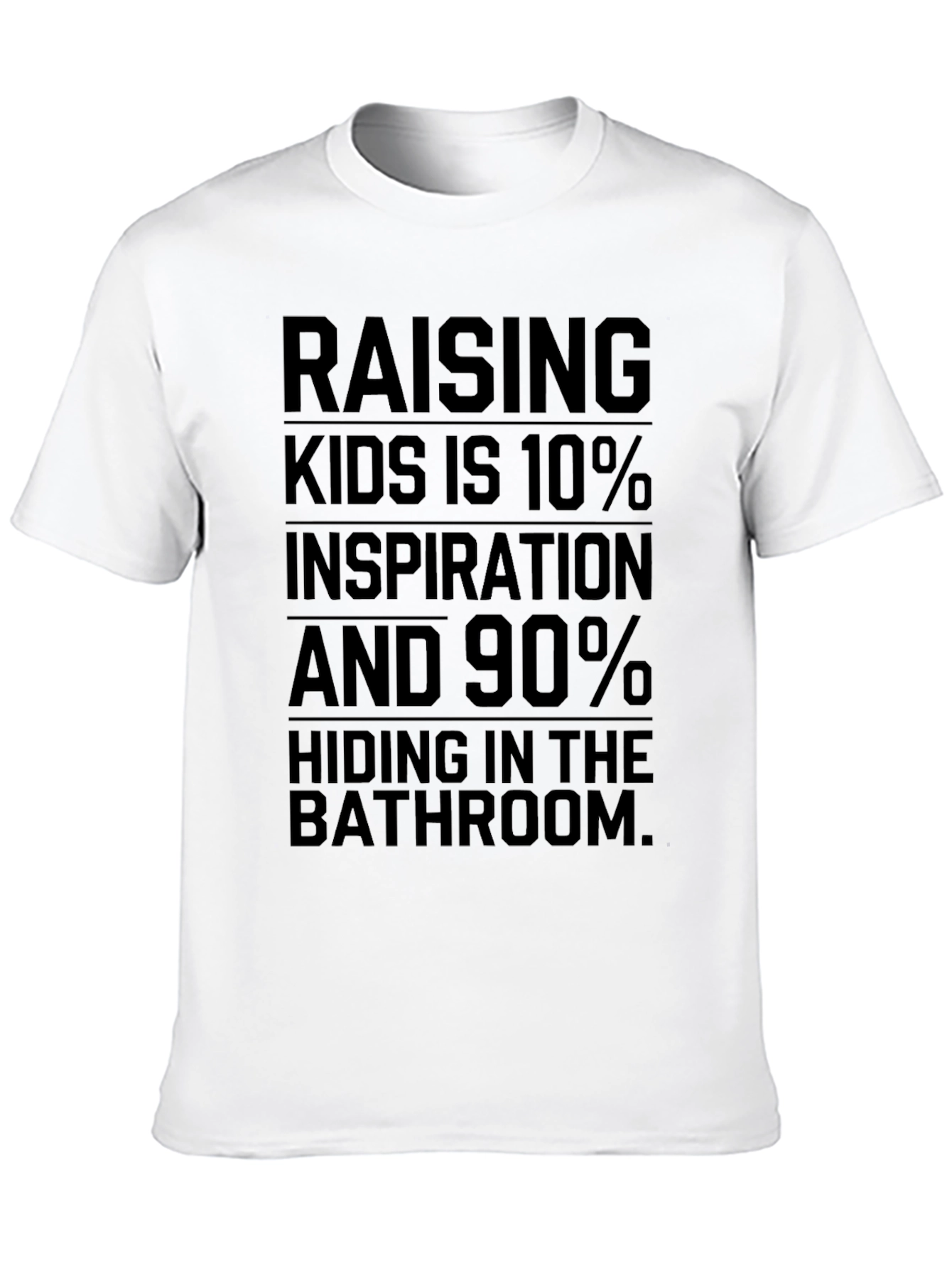 Black Raising Kids Funny Graphic Tee - 10% Inspiration 90% Hiding view 10
