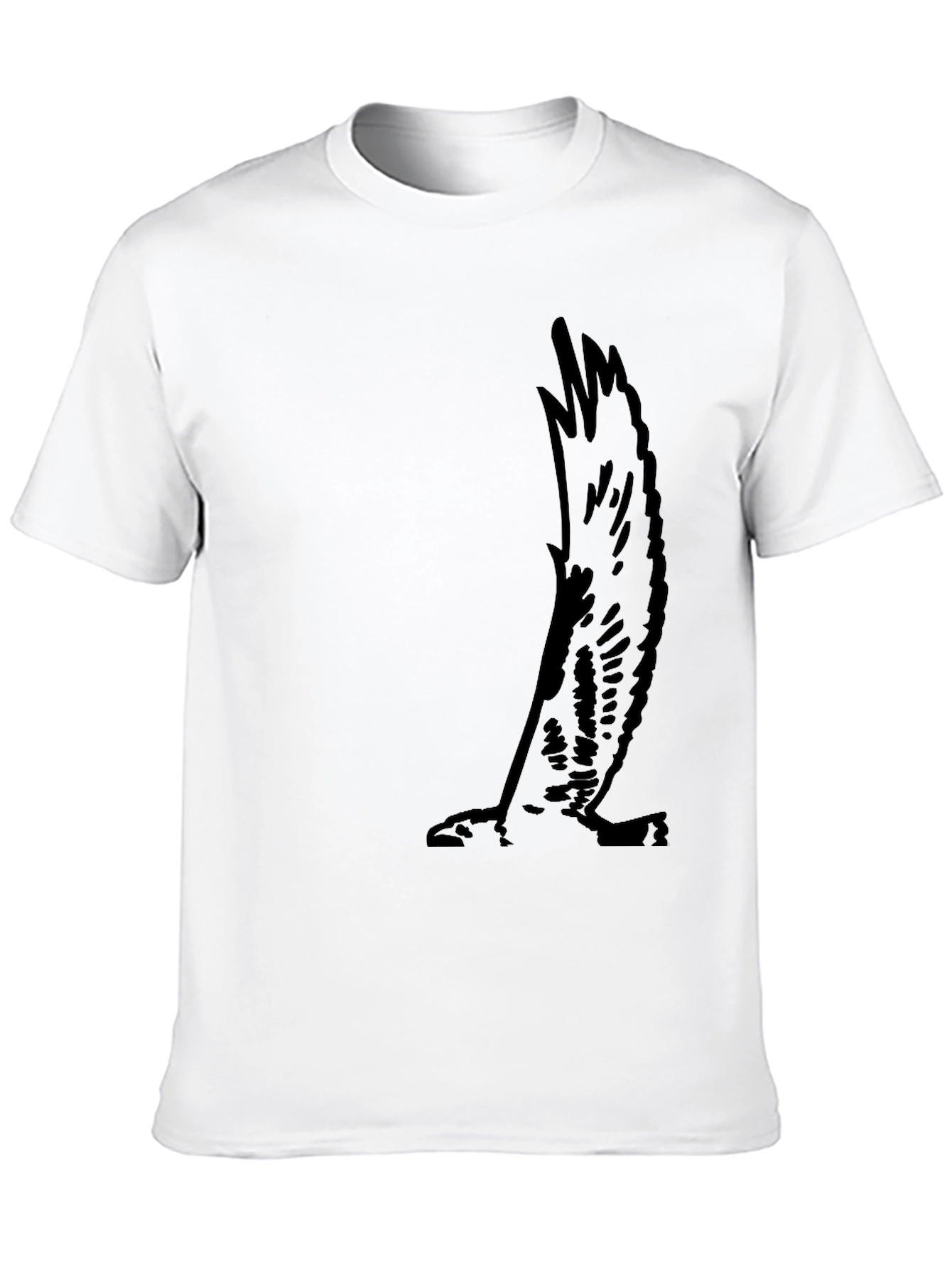 Black Men's Black Tee with Eagle Wing Graphic view 10