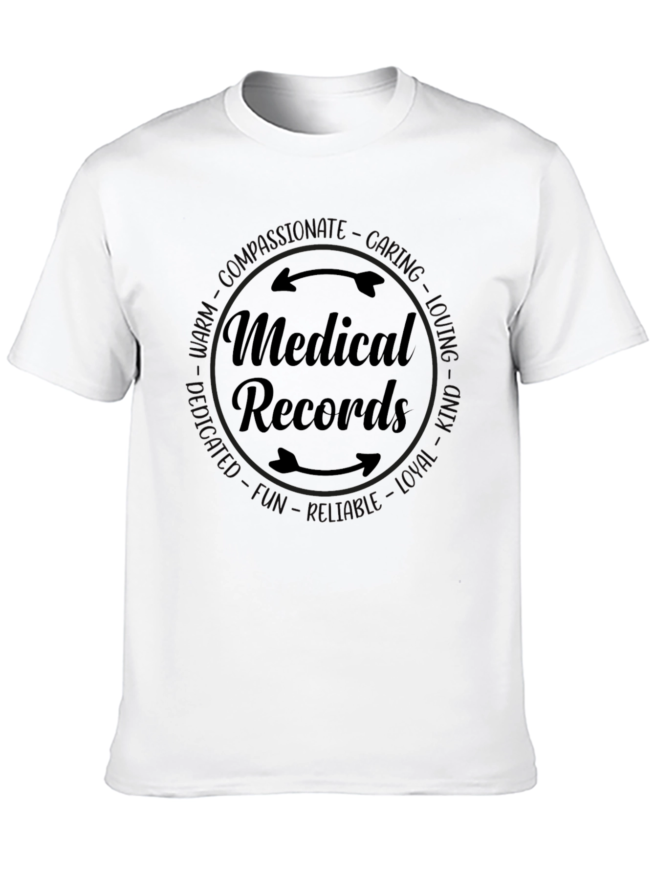 Black Medical Records Graphic Tee - Caring Compassionate Design view 10