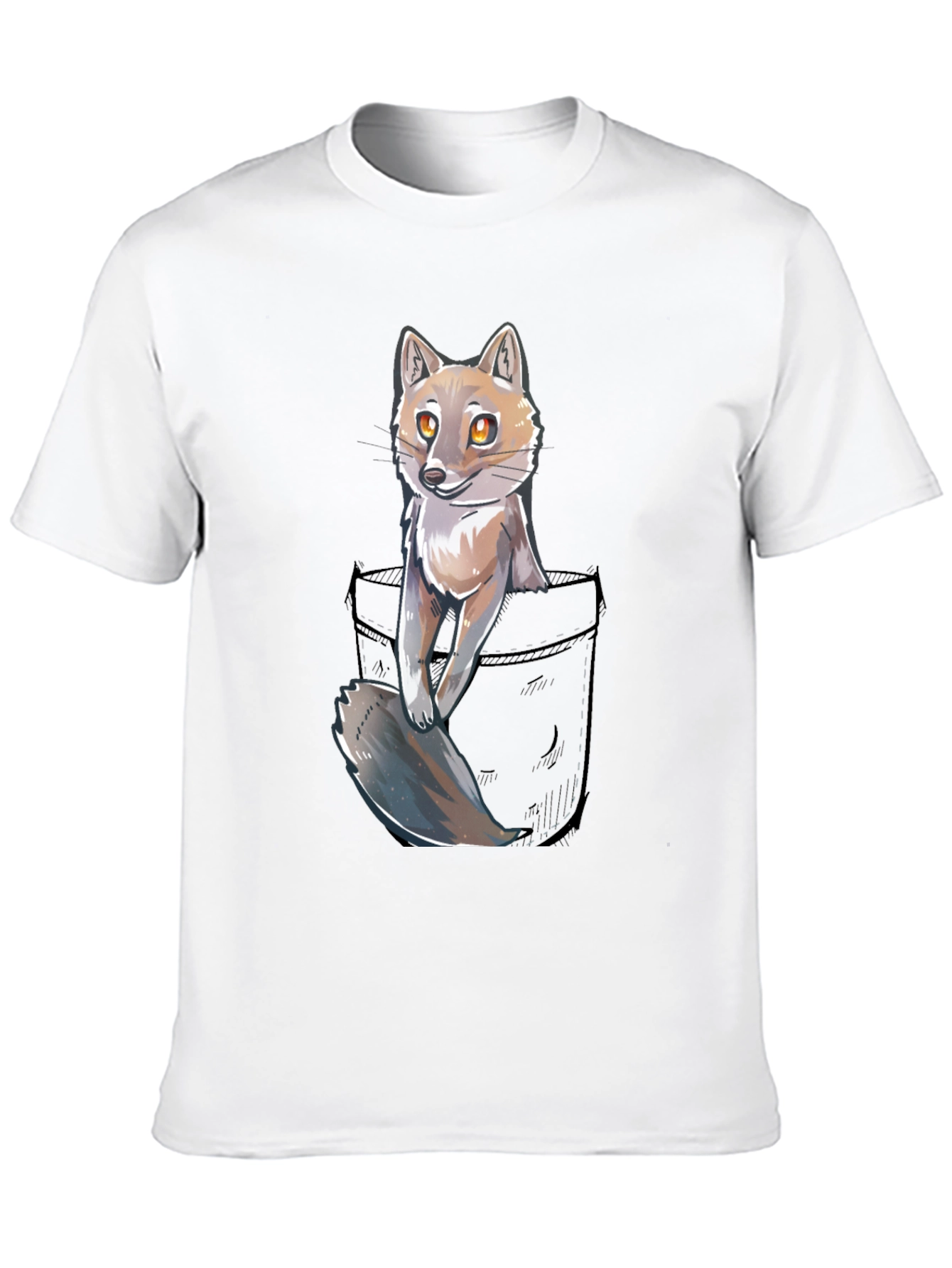 Black Fox in Pocket Graphic T-Shirt - Unisex view 10