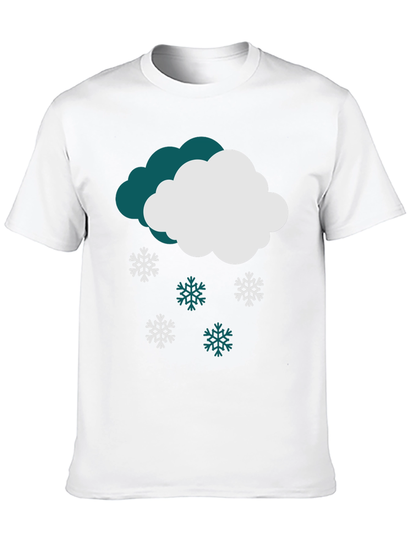 Black Snowy Cloud Graphic Tee - Winter Holiday Style view 10
