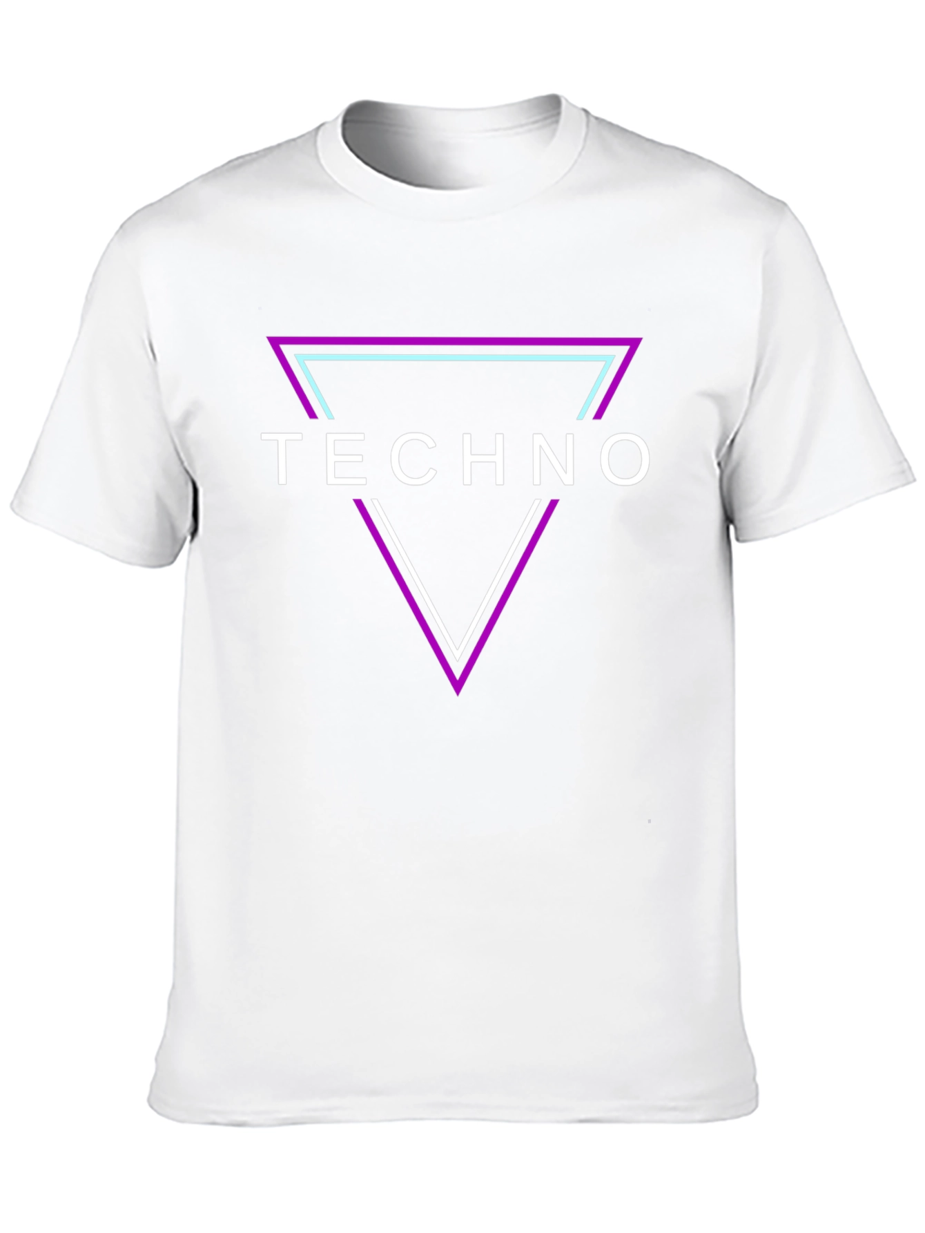 Black Techno Triangle Graphic Tee - Black Cotton T-Shirt view 10
