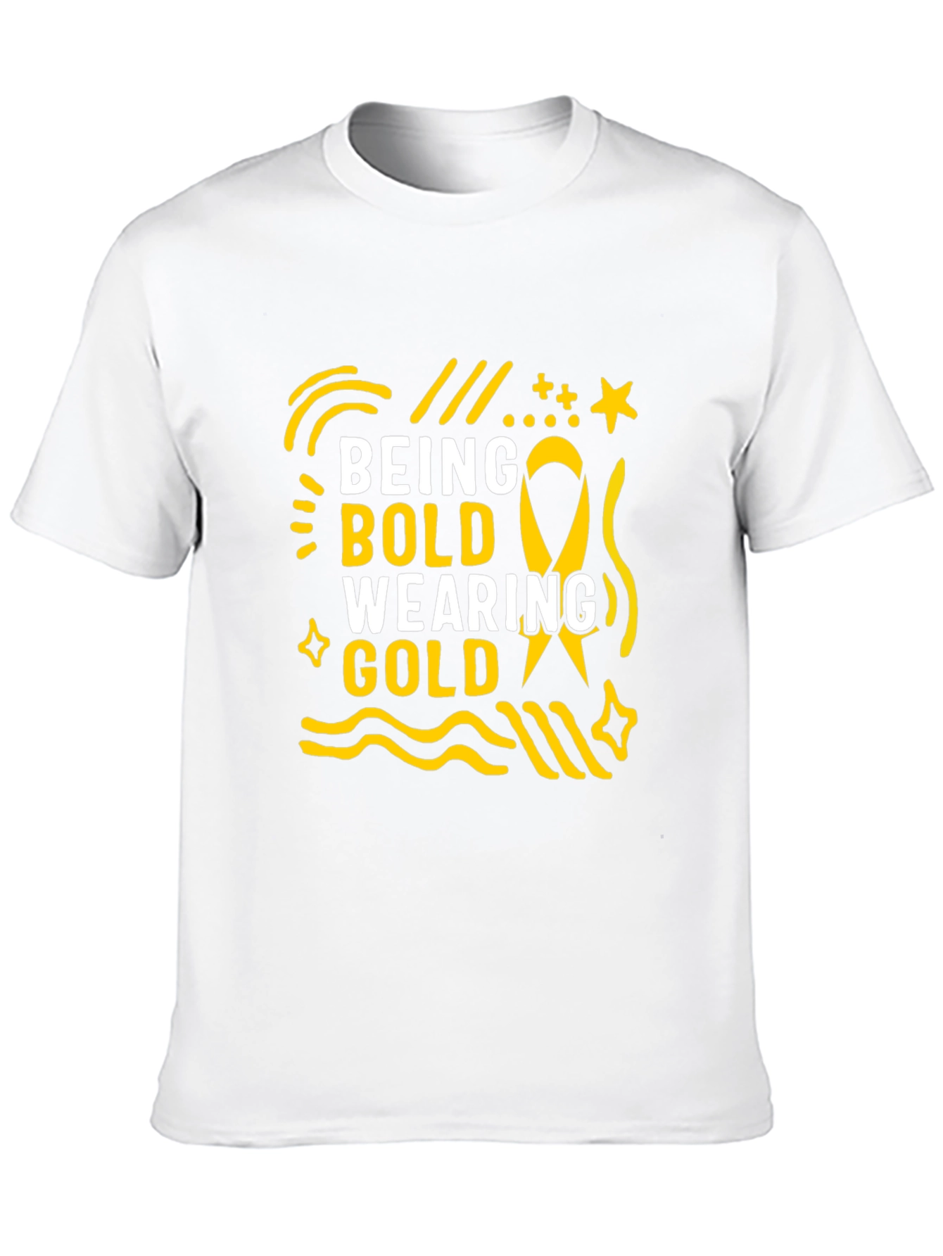 Black Being Bold Wearing Gold Black T-Shirt view 10
