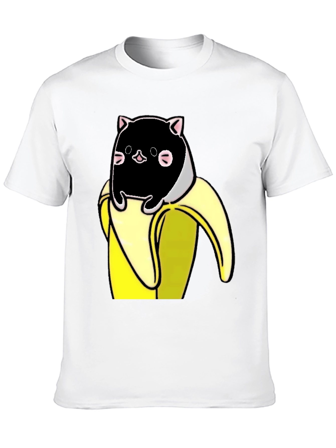 Black Banana Cat T-Shirt - Whimsical Graphic Tee view 10