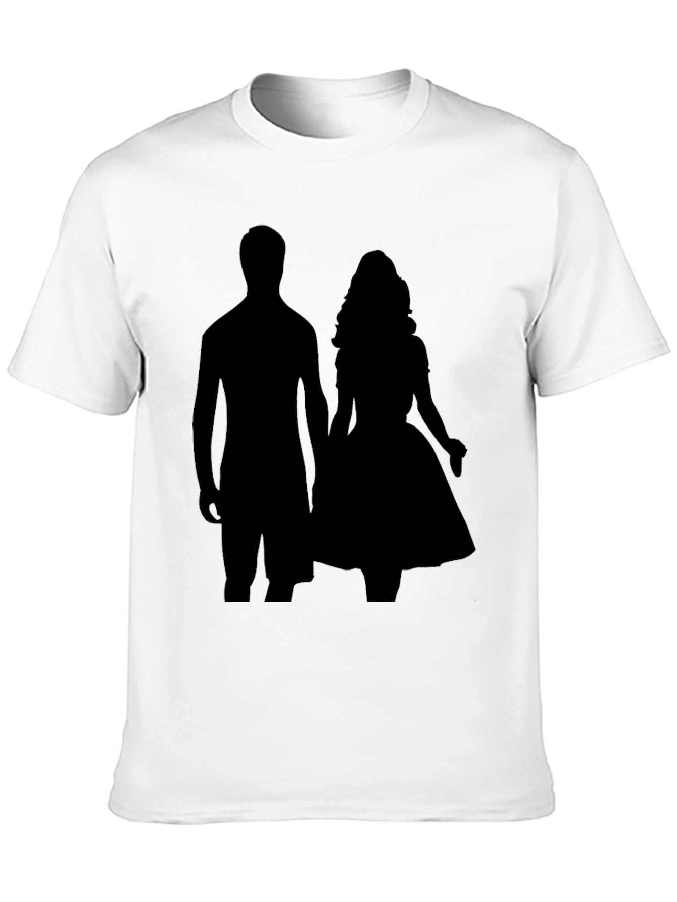 Black Silhouette Couple Black T-Shirt view 10