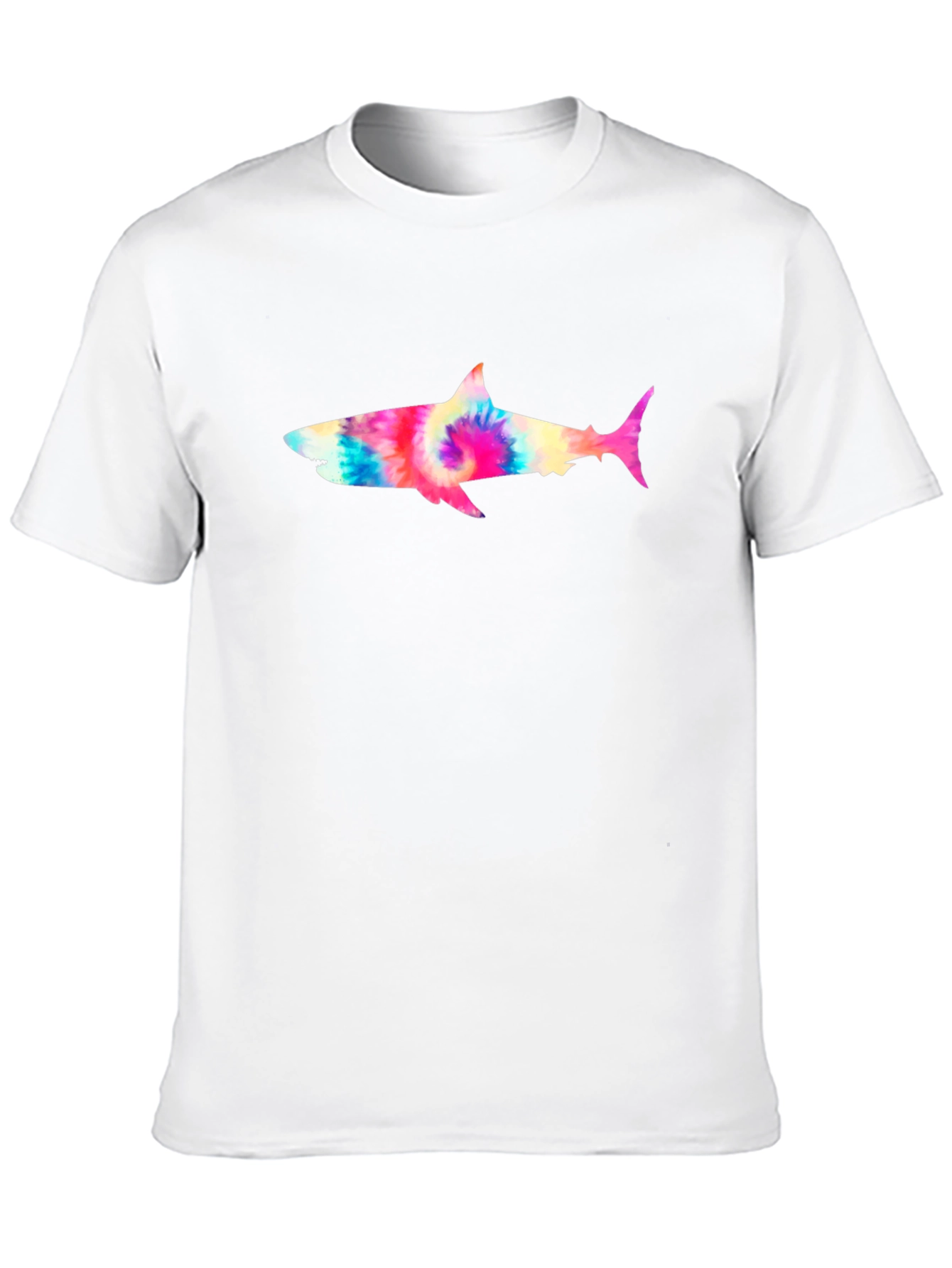 Black Tie-Dye Shark Graphic Tee - Black Cotton T-Shirt view 10