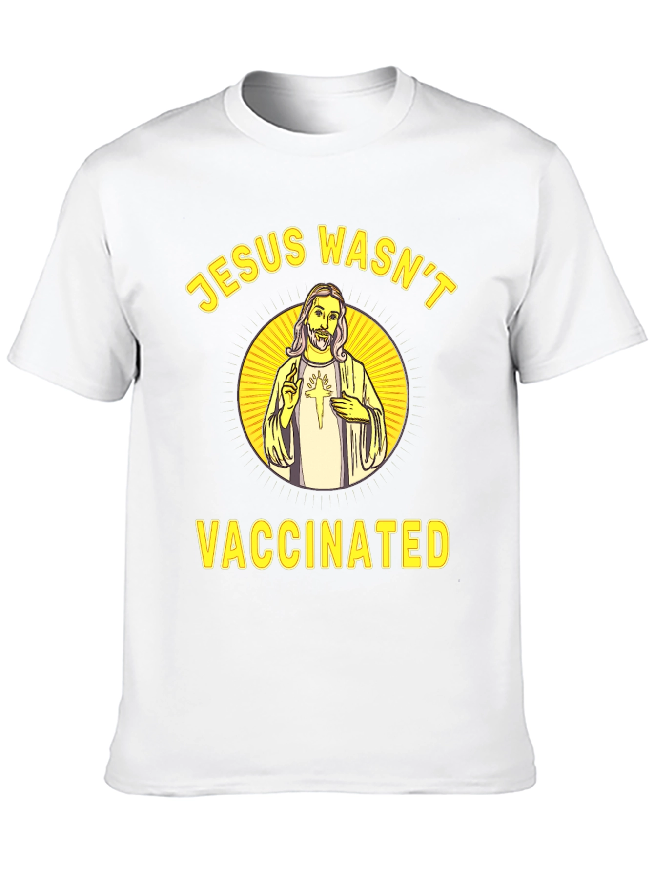 Black Jesus Wasn't Vaccinated Novelty Graphic Tee view 10