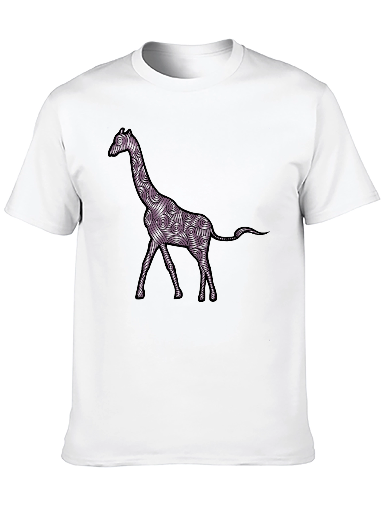 Black Giraffe Art Men's Black T-Shirt view 10