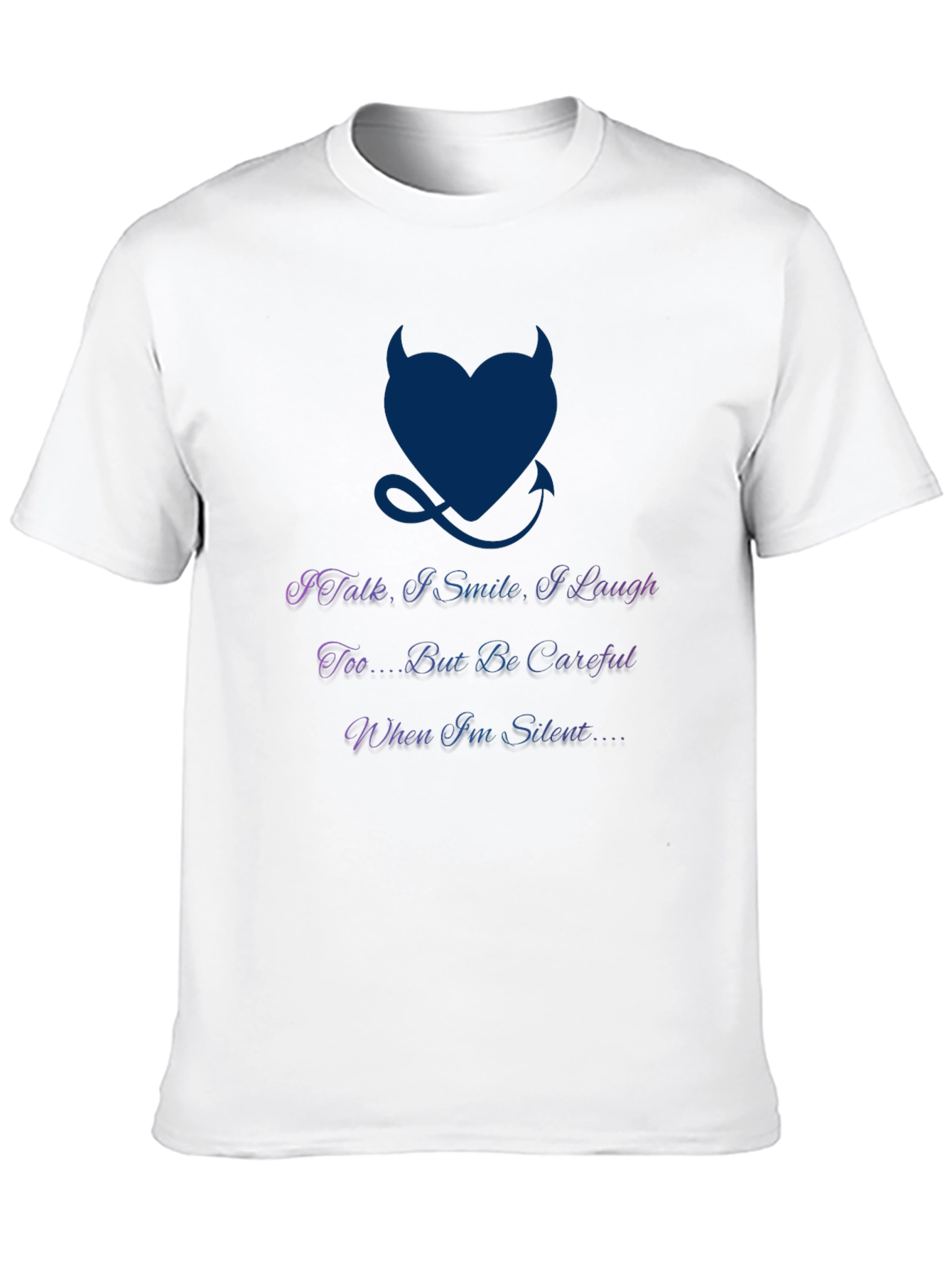 Black Devil Heart Funny Saying Graphic T-Shirt view 10