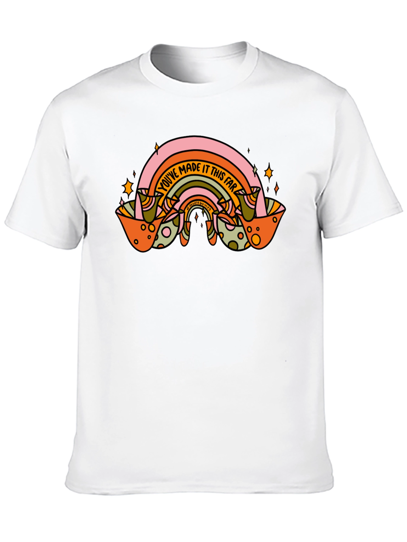 Black Retro Rainbow Graphic T-Shirt: You've Made It This Far view 10