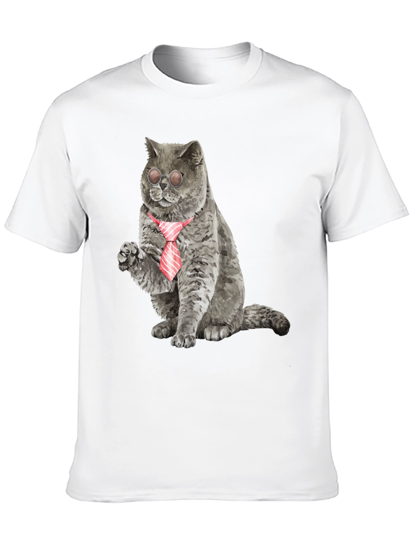 Black Cool Cat Tee - Cat with Tie & Shades view 10