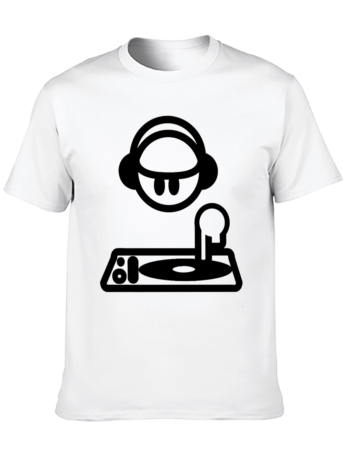 Black DJ Cartoon Graphic T-Shirt - Black view 10