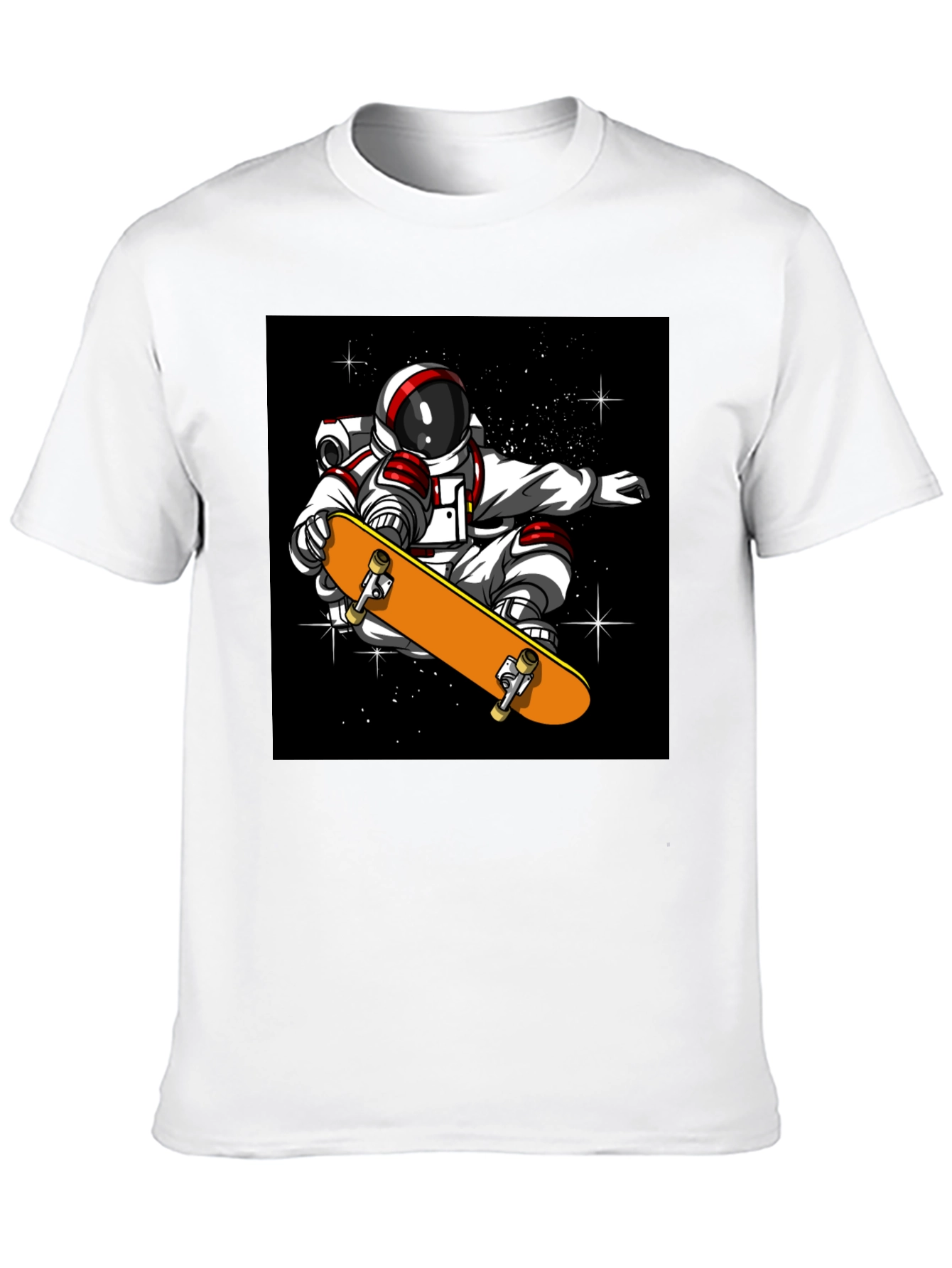 Black Skateboarding Astronaut T-Shirt - Cool Space Design view 10