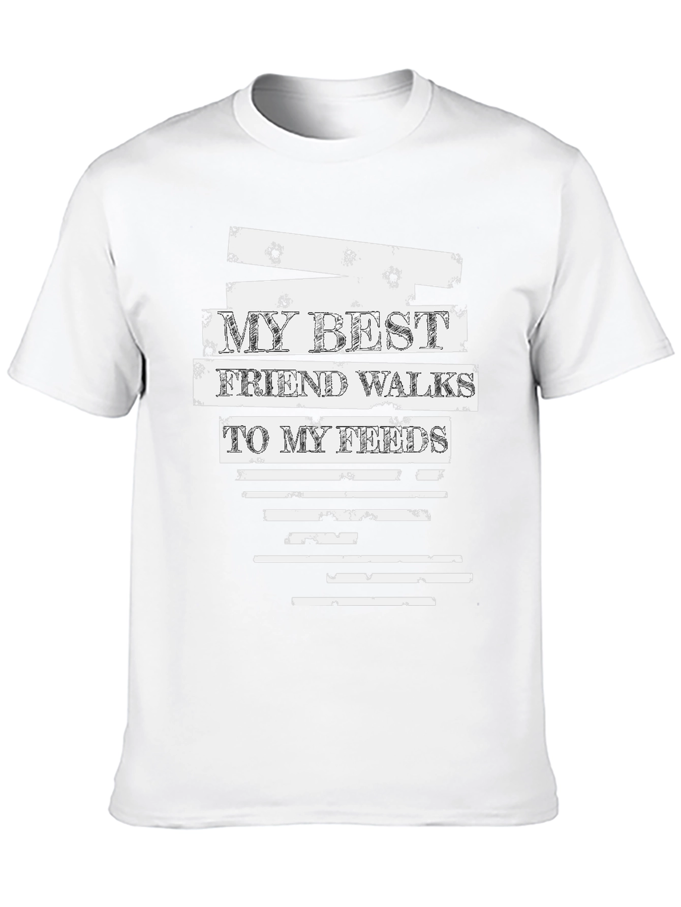 Black My Best Friend Walks To My Feeds Black T-Shirt view 10