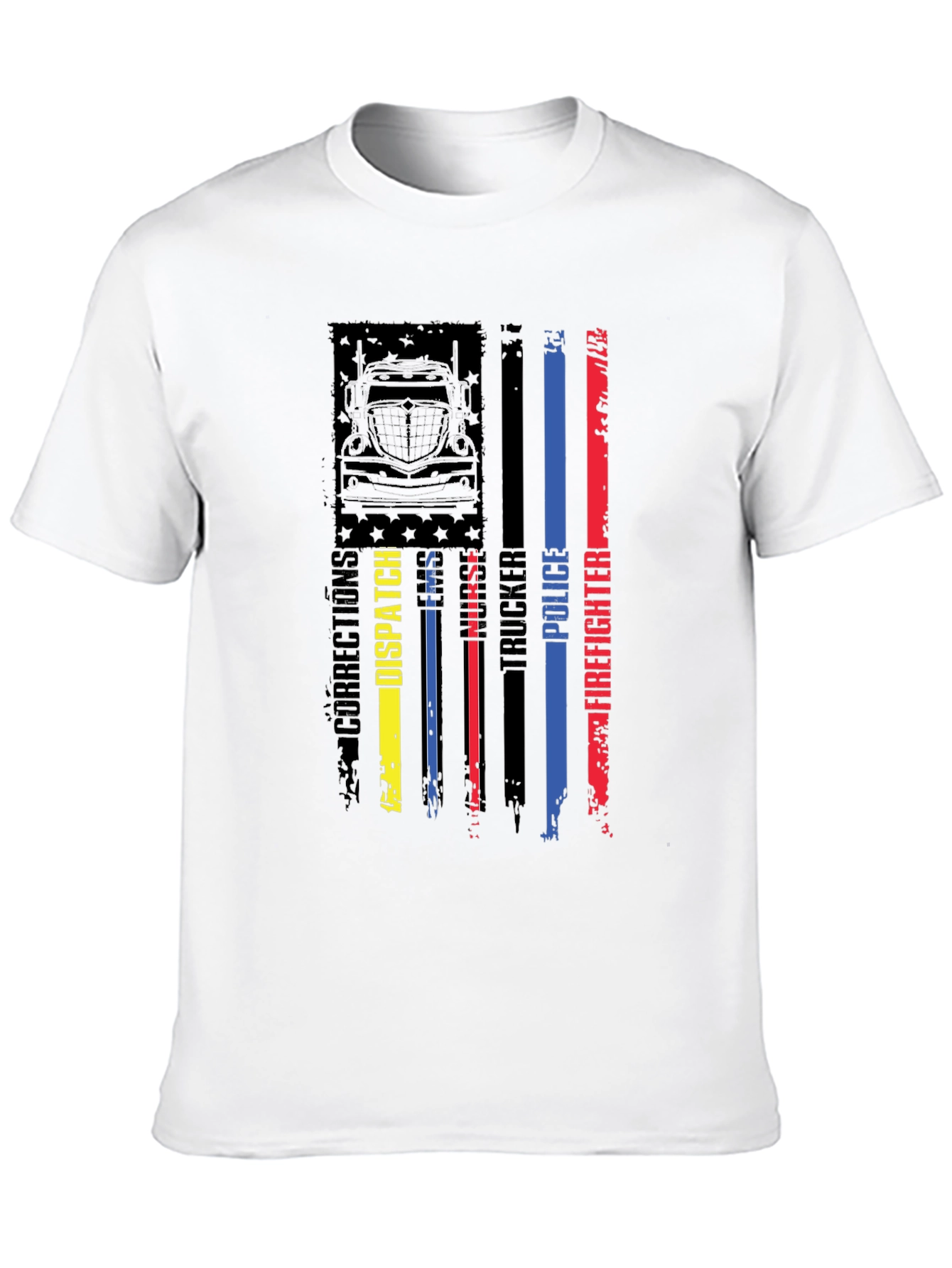 Black American Flag First Responder Graphic Tee view 10