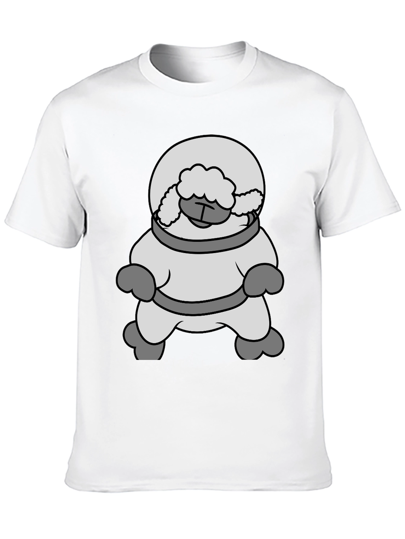 Black Astronaut Sheep Black T-Shirt view 10