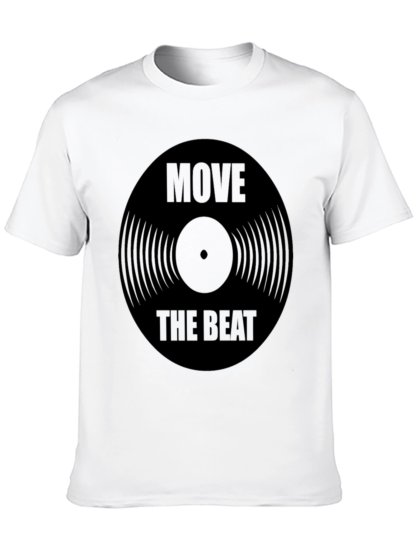 Black Move the Beat Record Graphic Tee - Stylish Music Lover's T-Shirt view 10