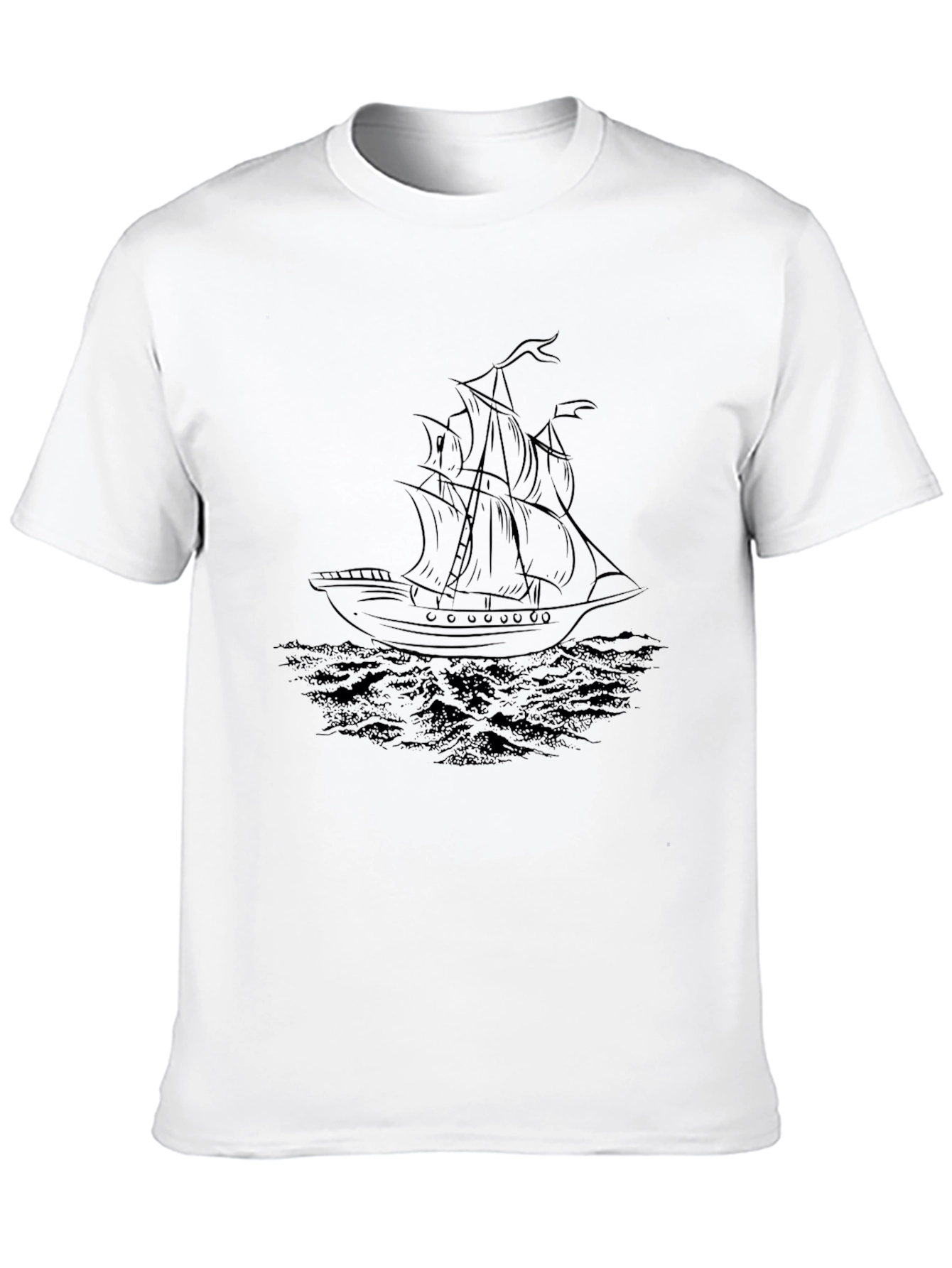 Black Nautical Black T-Shirt - Ship Graphic Tee view 10