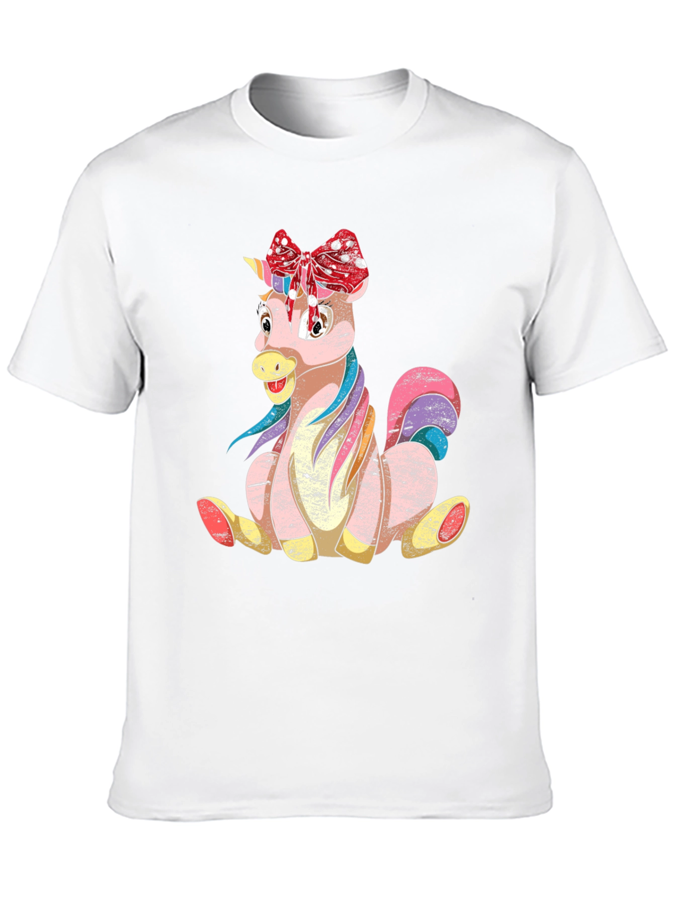 Black Cute Cartoon Unicorn T-Shirt view 10