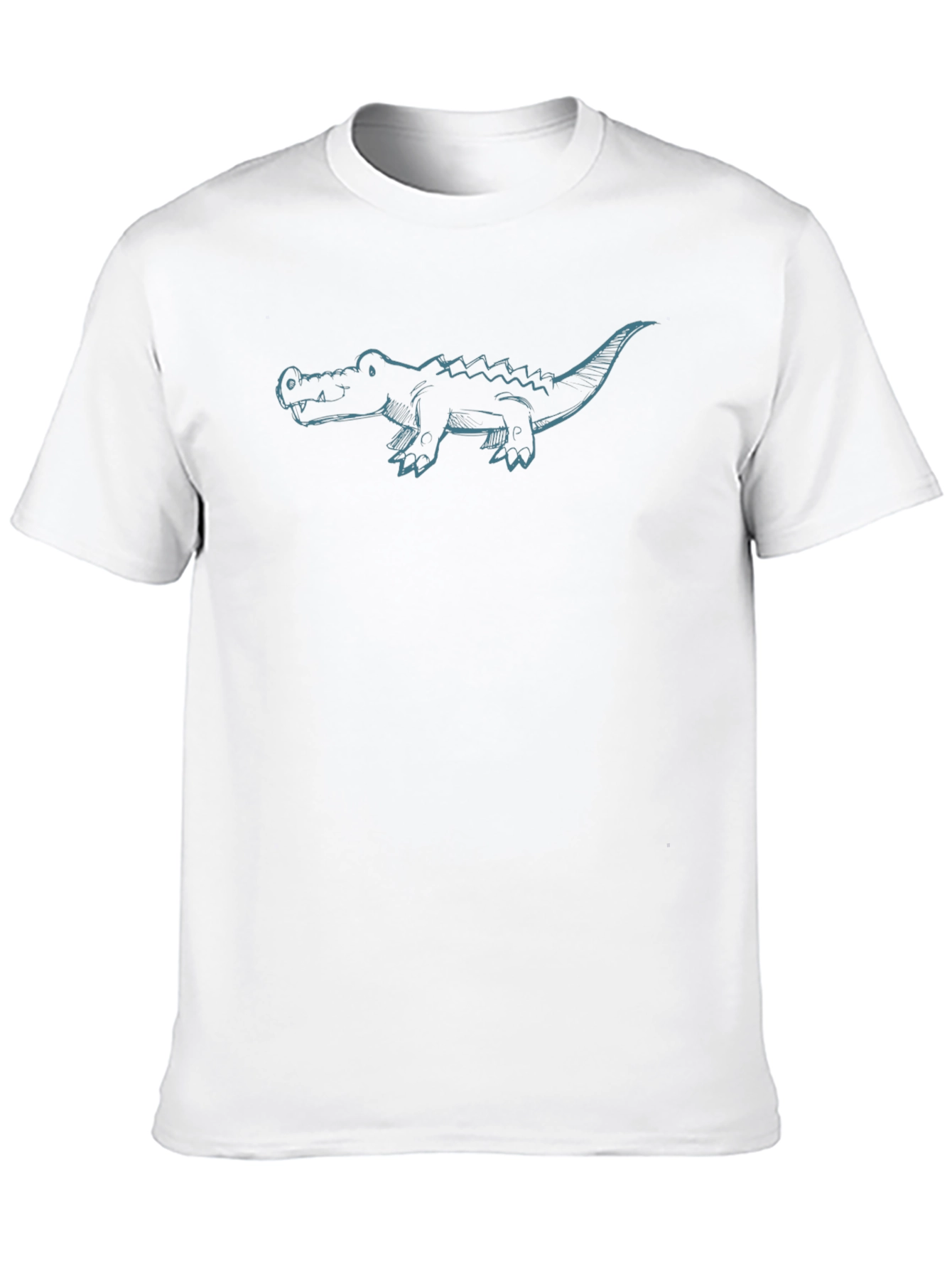 Black Cool Crocodile Graphic Tee - Black Cotton T-Shirt view 10