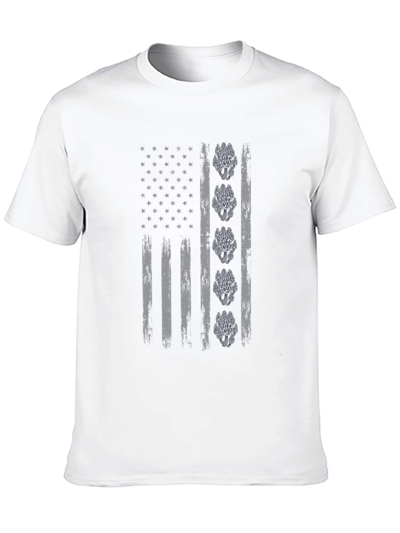 Black Distressed Flag Mushroom Graphic Tee view 10