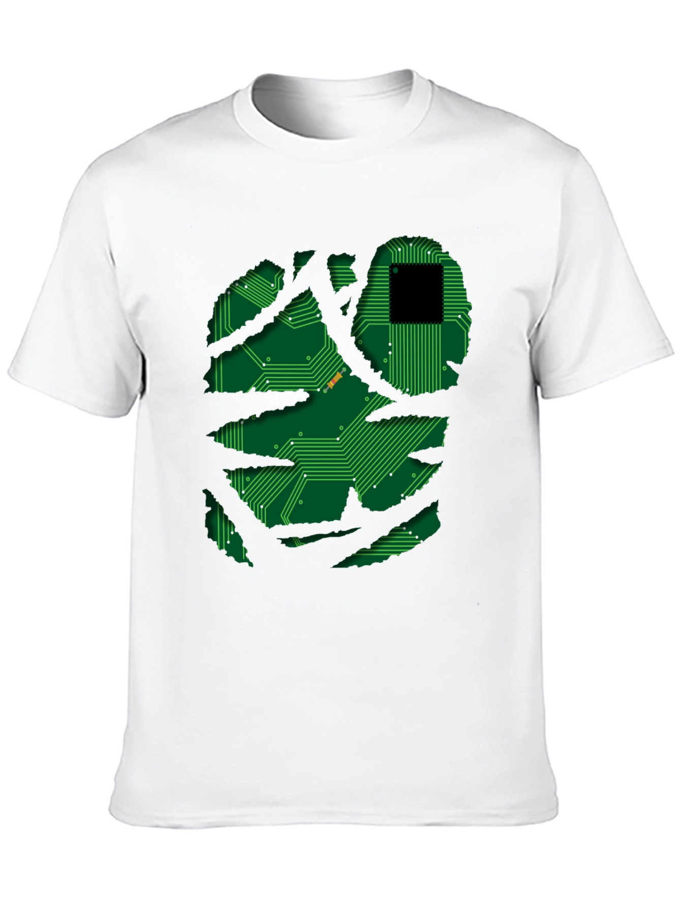 Black Tech Circuit Graphic T-Shirt view 10