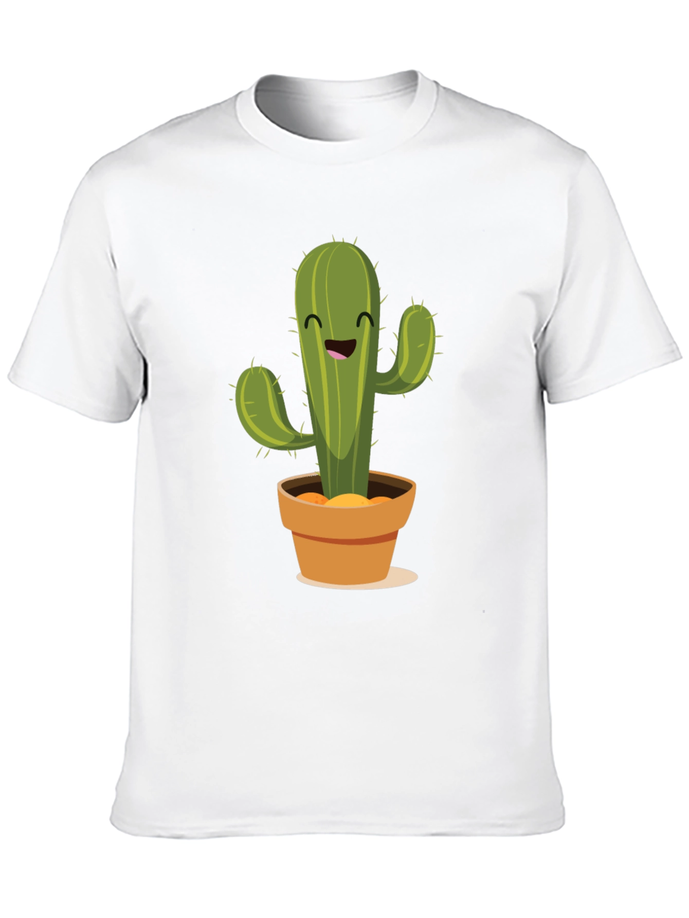 Cute Cactus Graphic Tee - Black Cotton T-Shirt - 10