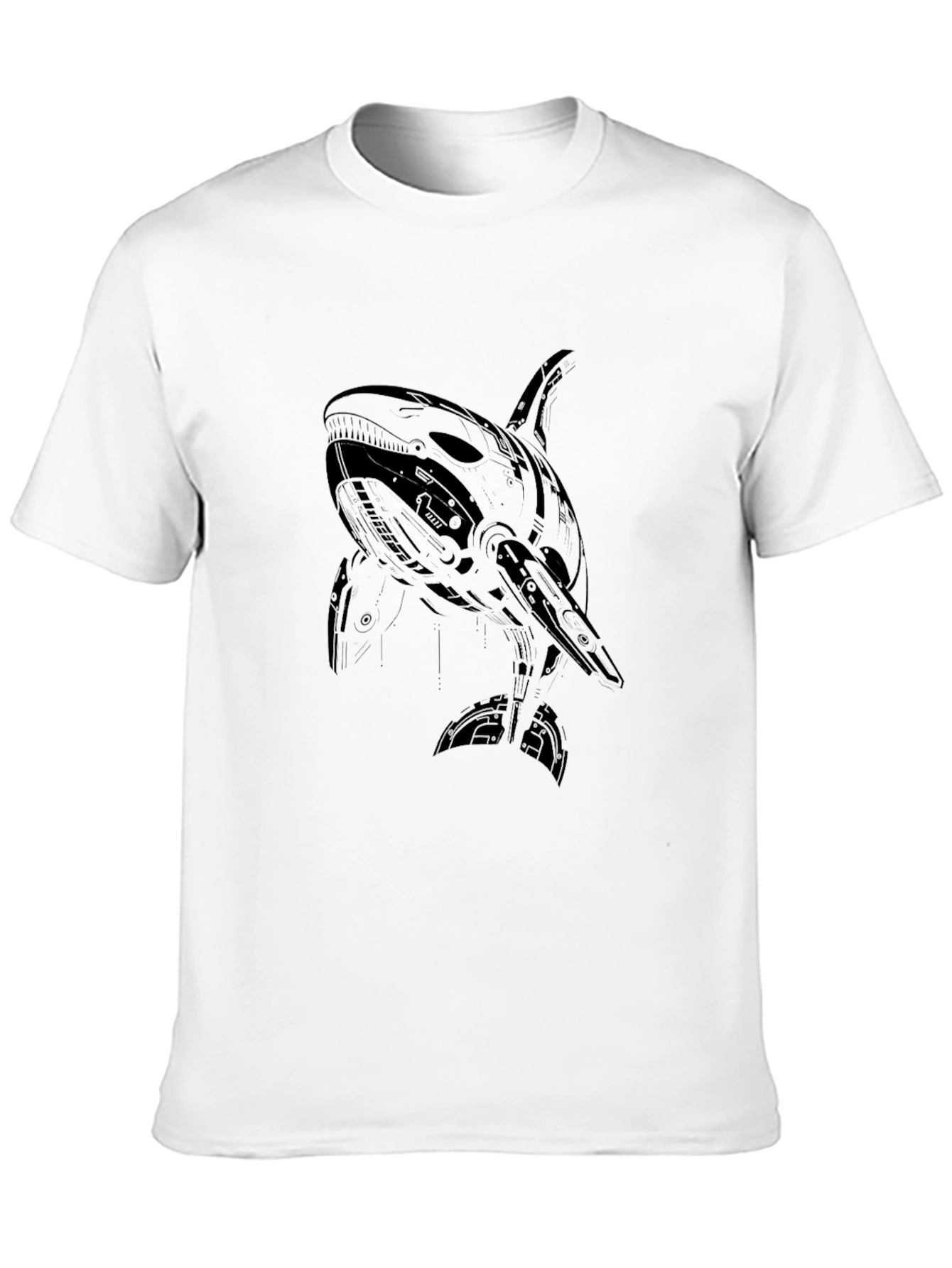 Black Cyberpunk Orca Graphic Tee - Black view 10